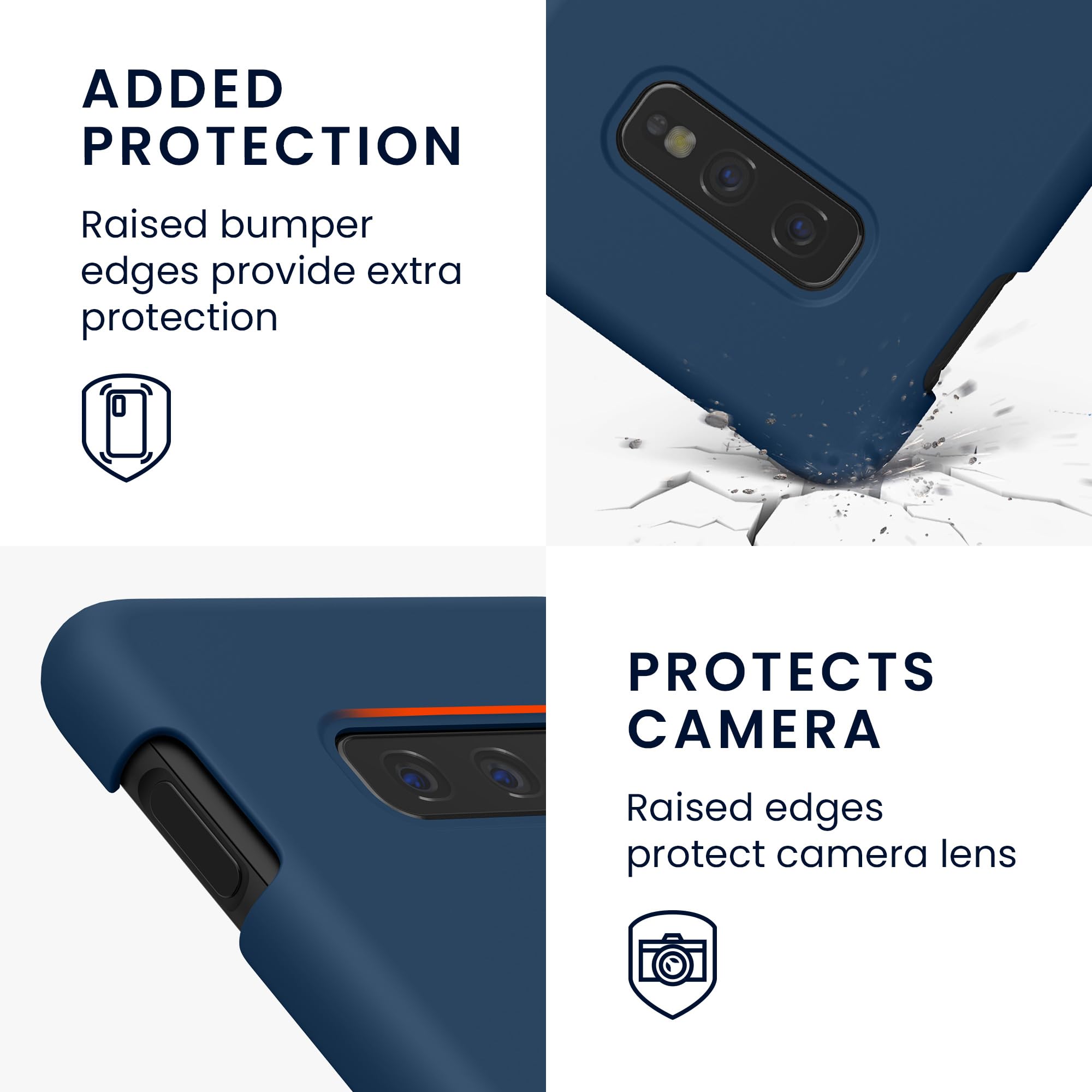 kwmobile Cover per Samsung Galaxy S22 Custodia - Back Case per Smartphone in Silicone TPU - Protezione Gommata - blu marino - 3