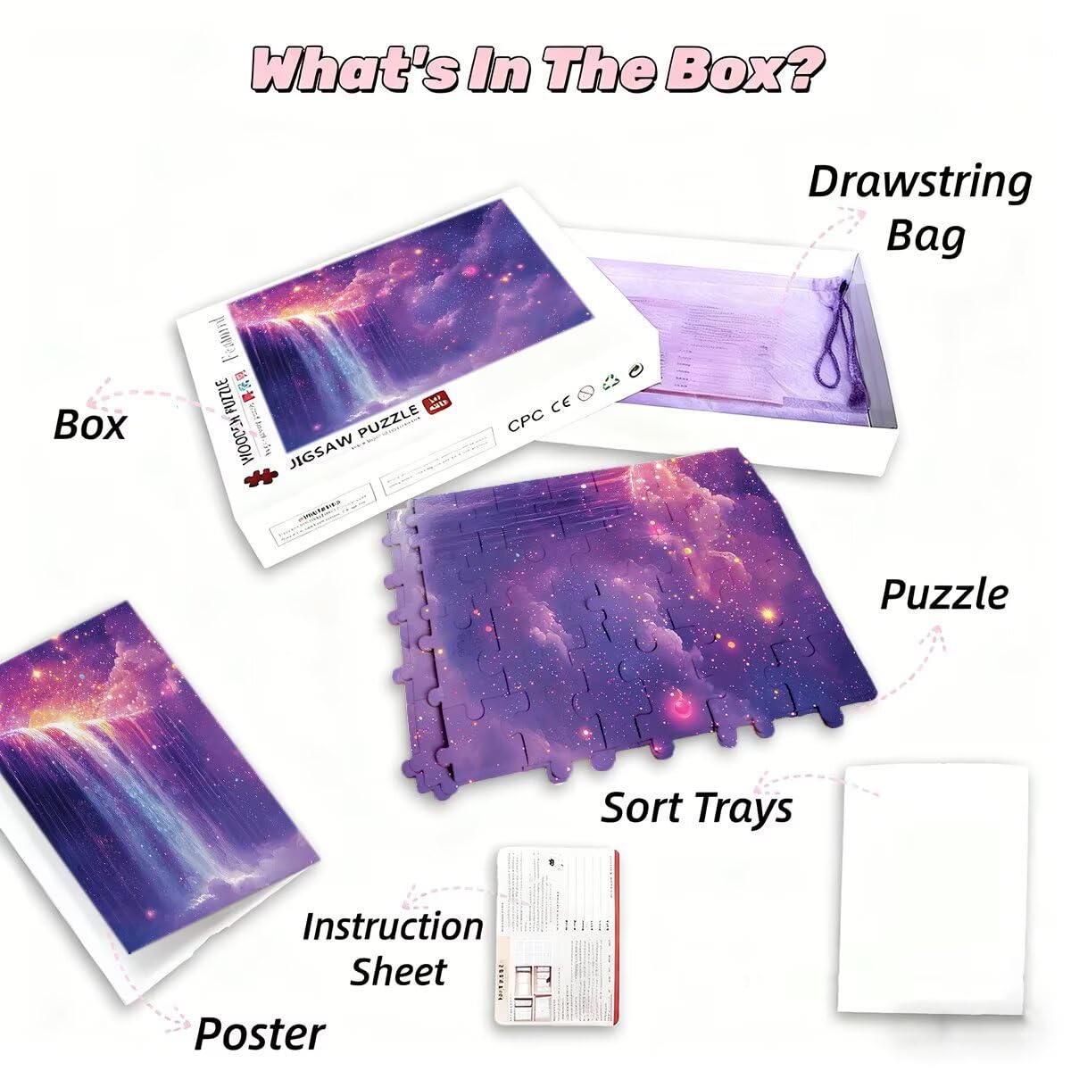 Puzzle 1500 elementów dla dorosłych, fantazyjne puzzle, klasyczne drewniane puzzle dla dorosłych, 87 x 57 cm, imponująca gra edukacyjna, wyzwanie, gra logiczna dla całej rodziny, relaksacyjny, prezent