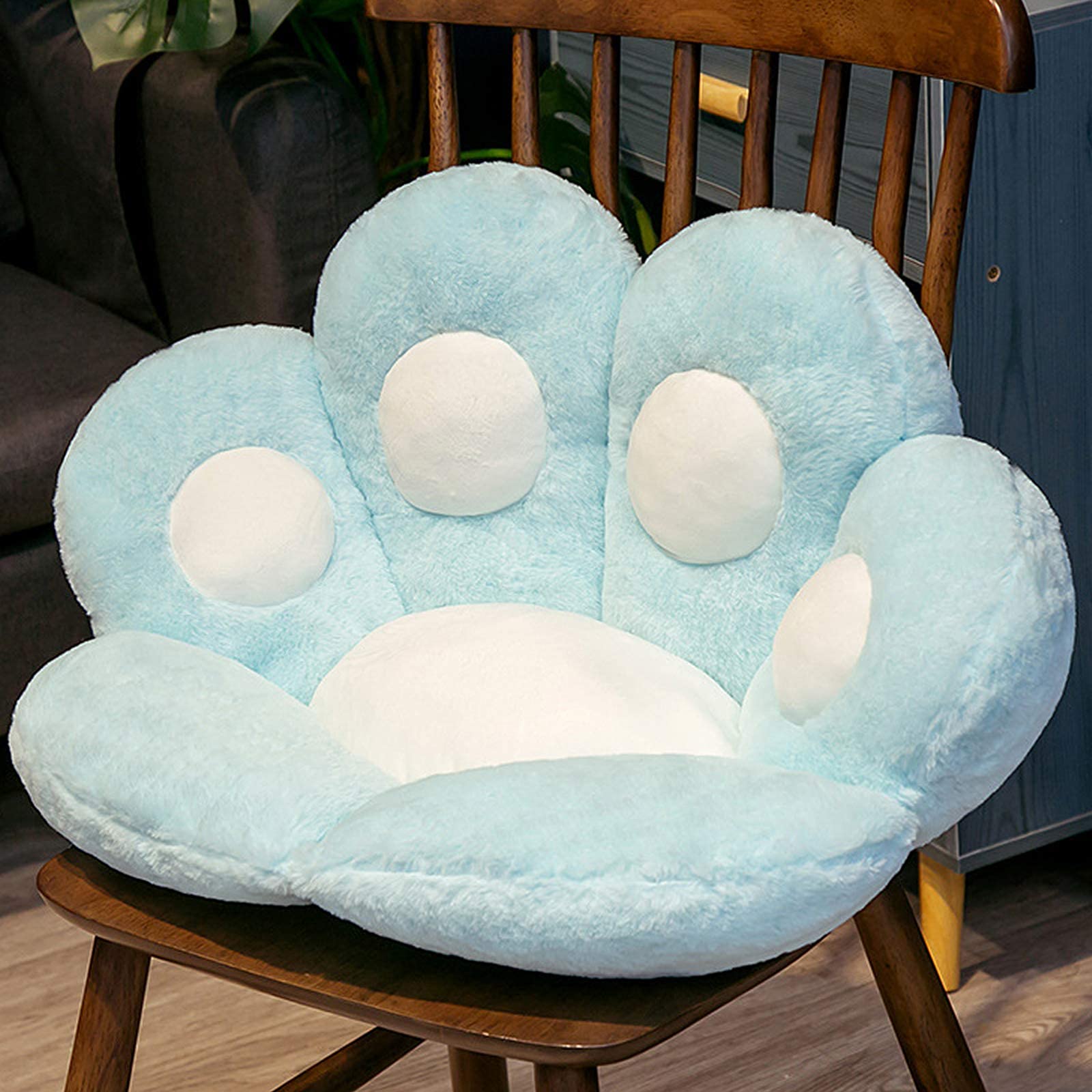 Souarts Cat Paw Shape Seat Cushion Lazy Sofa Plush Chair Cushion Cute Comfy Back Seat Cushions for Bedroom Office Sofa