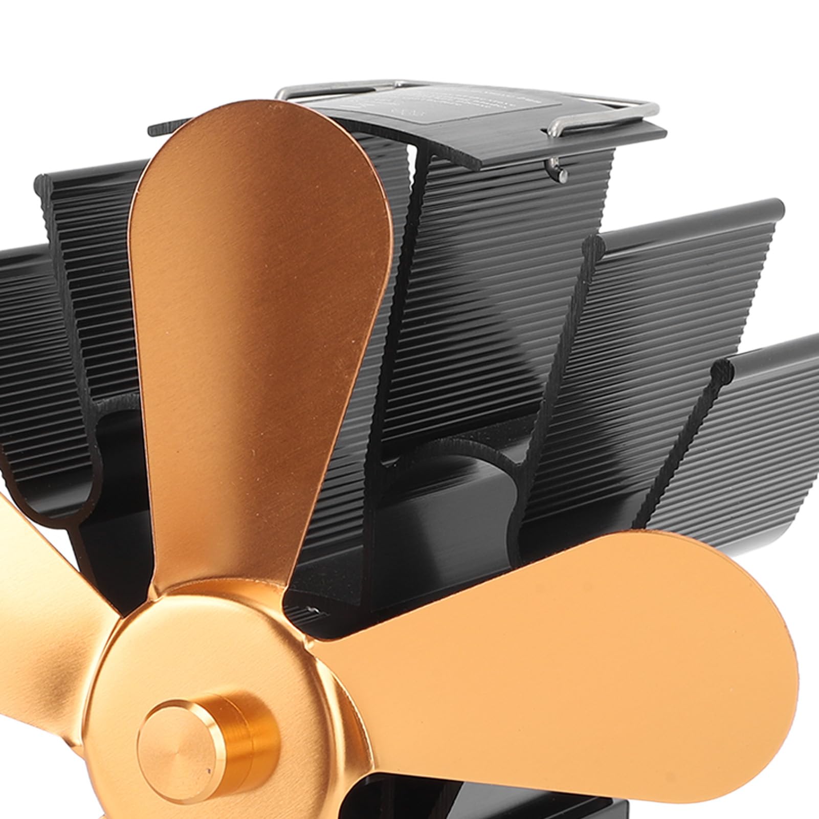 Ventola per Stufa Alimentata a Calore a 5 Pale Ventola per Stufa a Legna Efficiente per Uso Domestico Lega di Alluminio Ecologica 1 X di Calore (Oro)