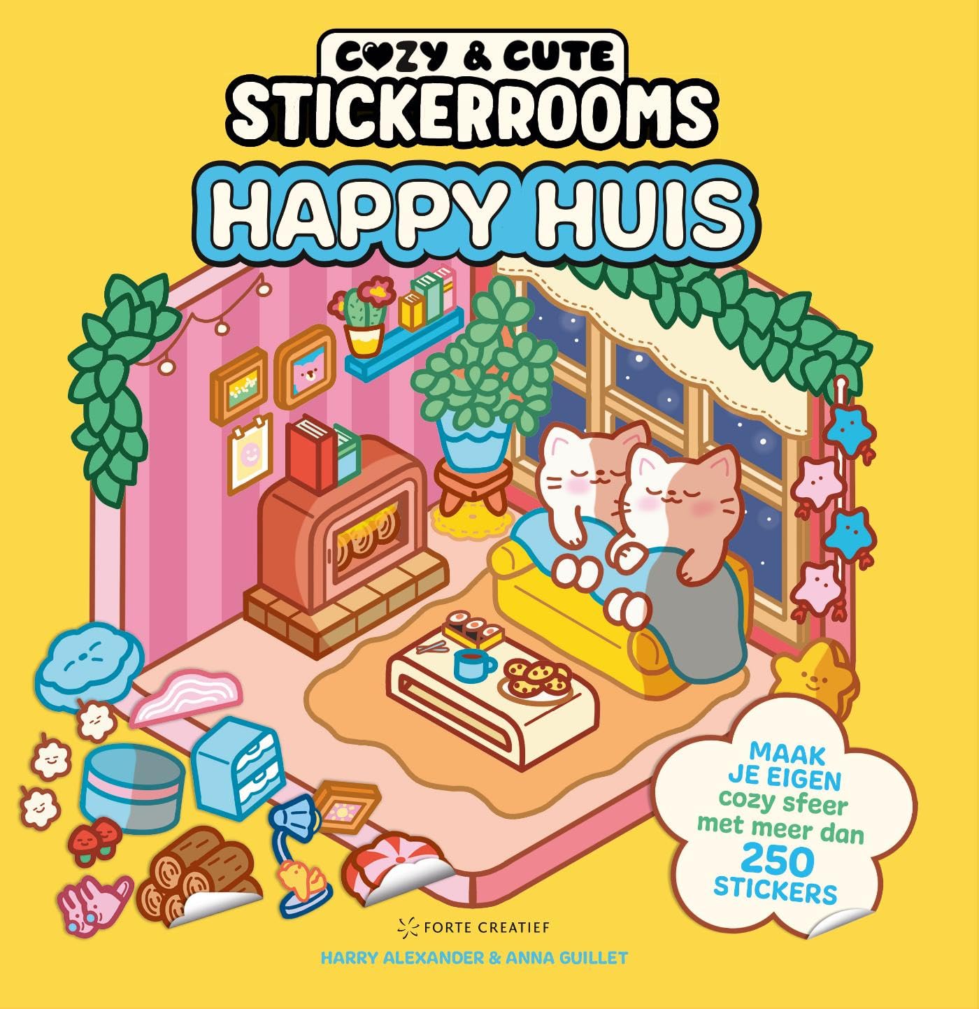 Cozy & cute stickerrooms - Happy Huis: Cute en liefdevol kleurboek
