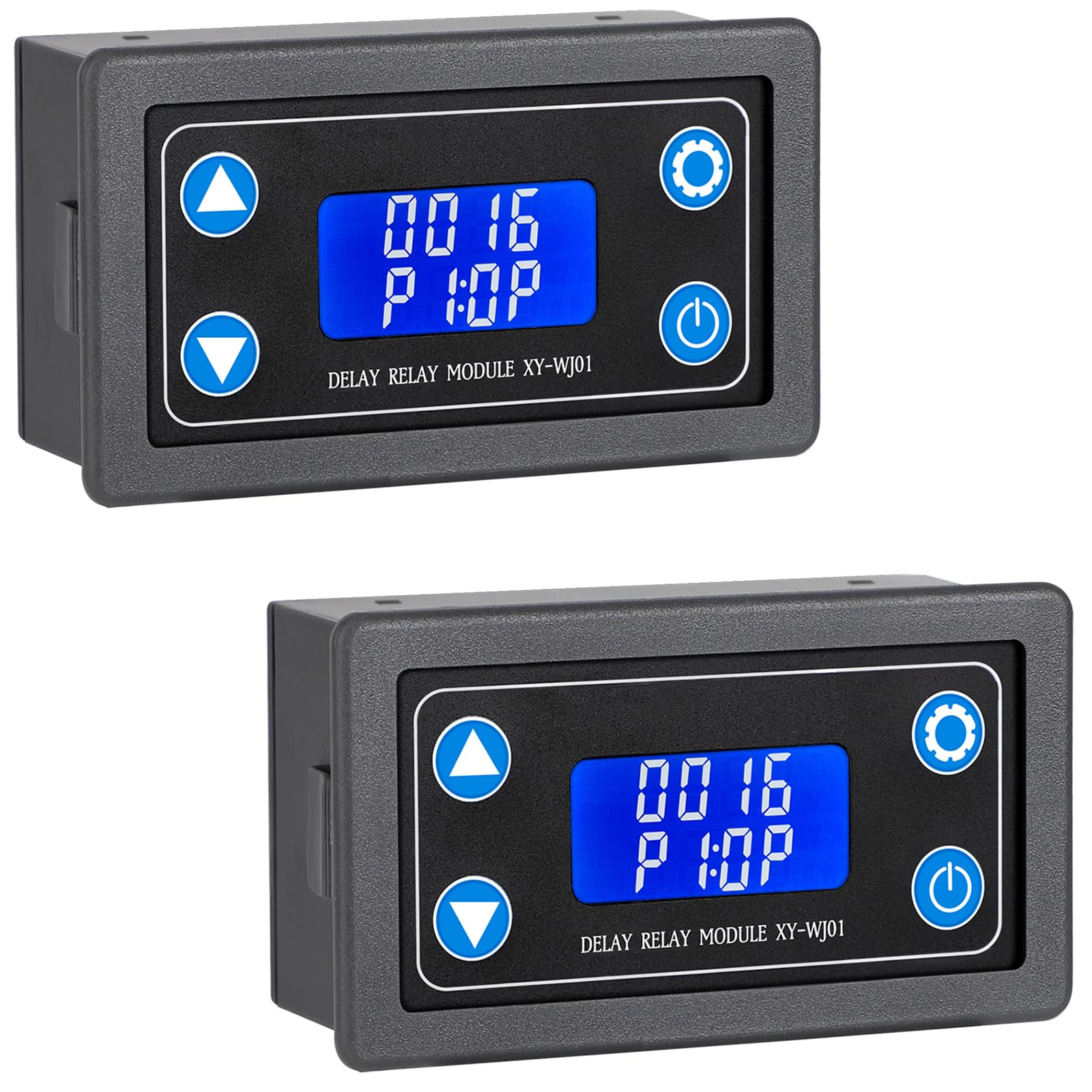 DROK Time Delay Relay 2pcs, DC 6-30V Timer Relay 12V 24V 0.01s-9999min 50mA Digital Timer Cycle Delay Switch Module AC 220V Power On-Off Controller