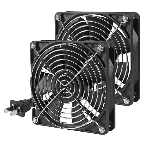 UMLIFE Paquete de 2 ventiladores axiales de alimentación de CA 110 V 120 V 9025 3.543 in x 0.984 in doble bola de metal para proyectos de escape de