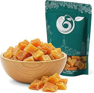 NY Spice Shop Dried Mango Diced with SO2-1 Pound Dehydrated Mangos Dice Fruit Snacking - Dried Mango cubes for Baking Smoothies Tropical Fruit Treats - Sweet Diced Mangos for Trail Mix Dessert Snack