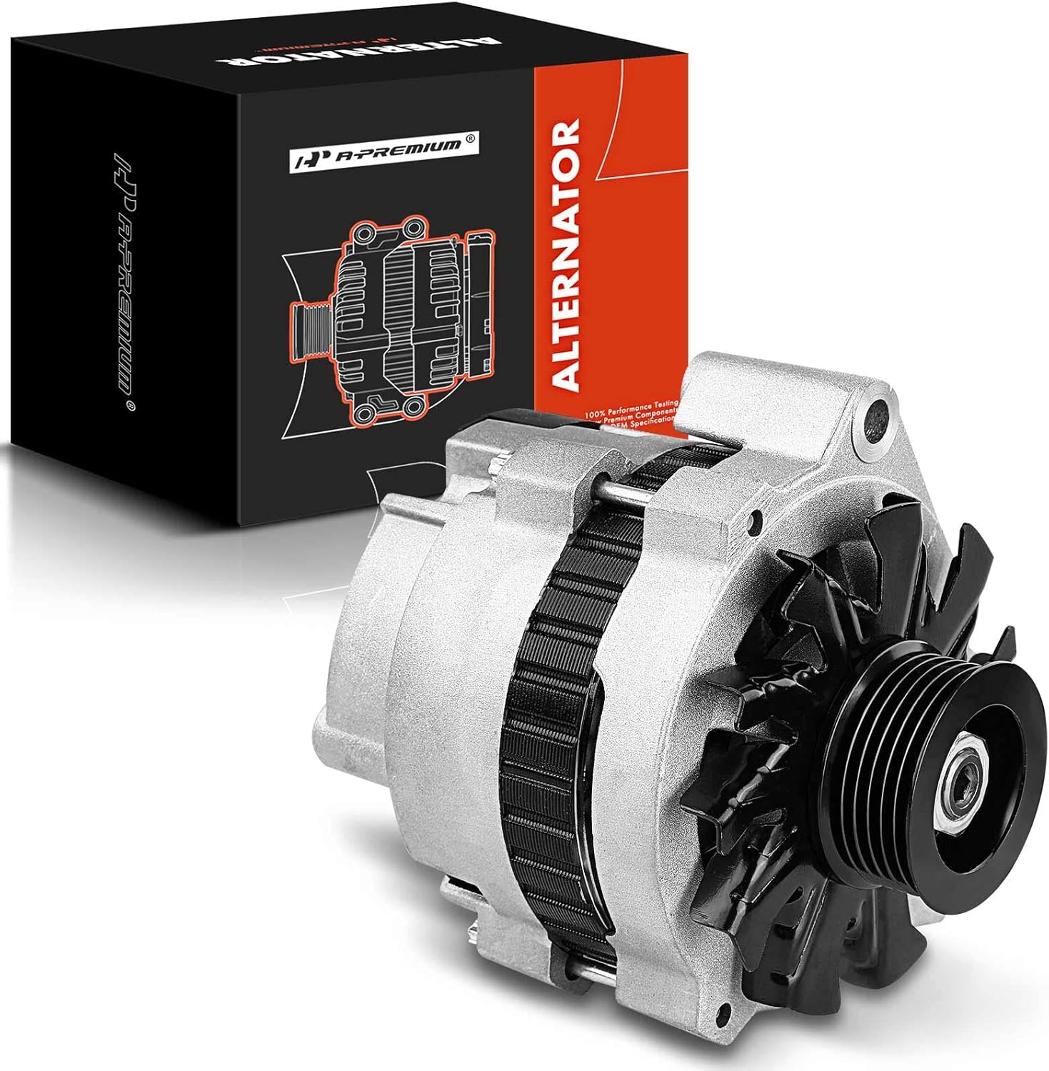A-Premium Alternator Compatible with Jeep Cherokee 1987-1990, Wagoneer 1987-1990, Comanche 1987-1990, L6 4.0L, 12V 105Amp Clockwise 6-Groove Pulley, Replace# 53002898, JR775126, 53002897