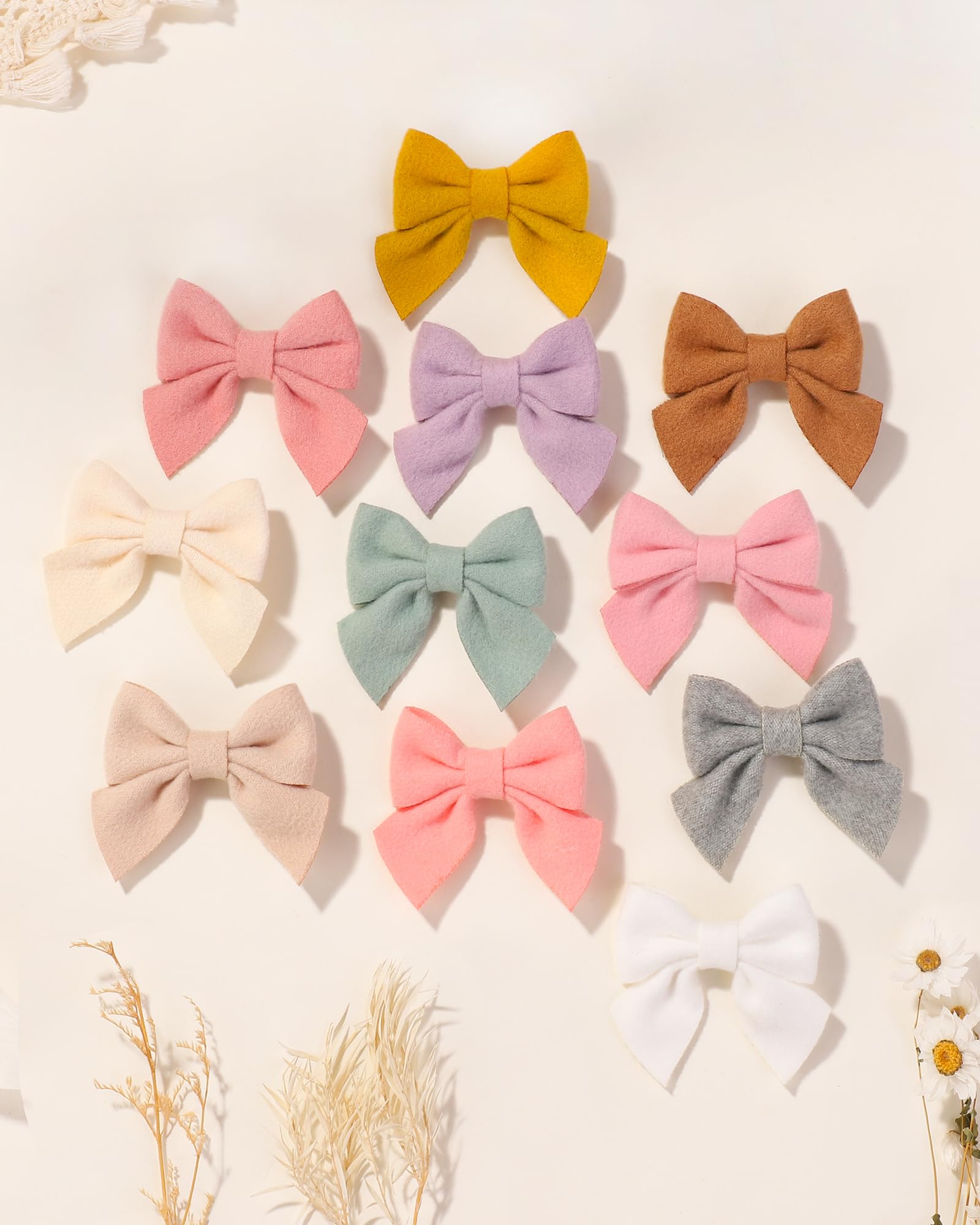 40 unidades de 2.8 pulgadas para bebés y niñas, lazos de cocodrilo, accesorios para el cabello de lana, accesorios para niñas pequeñas, adolescentes y niños