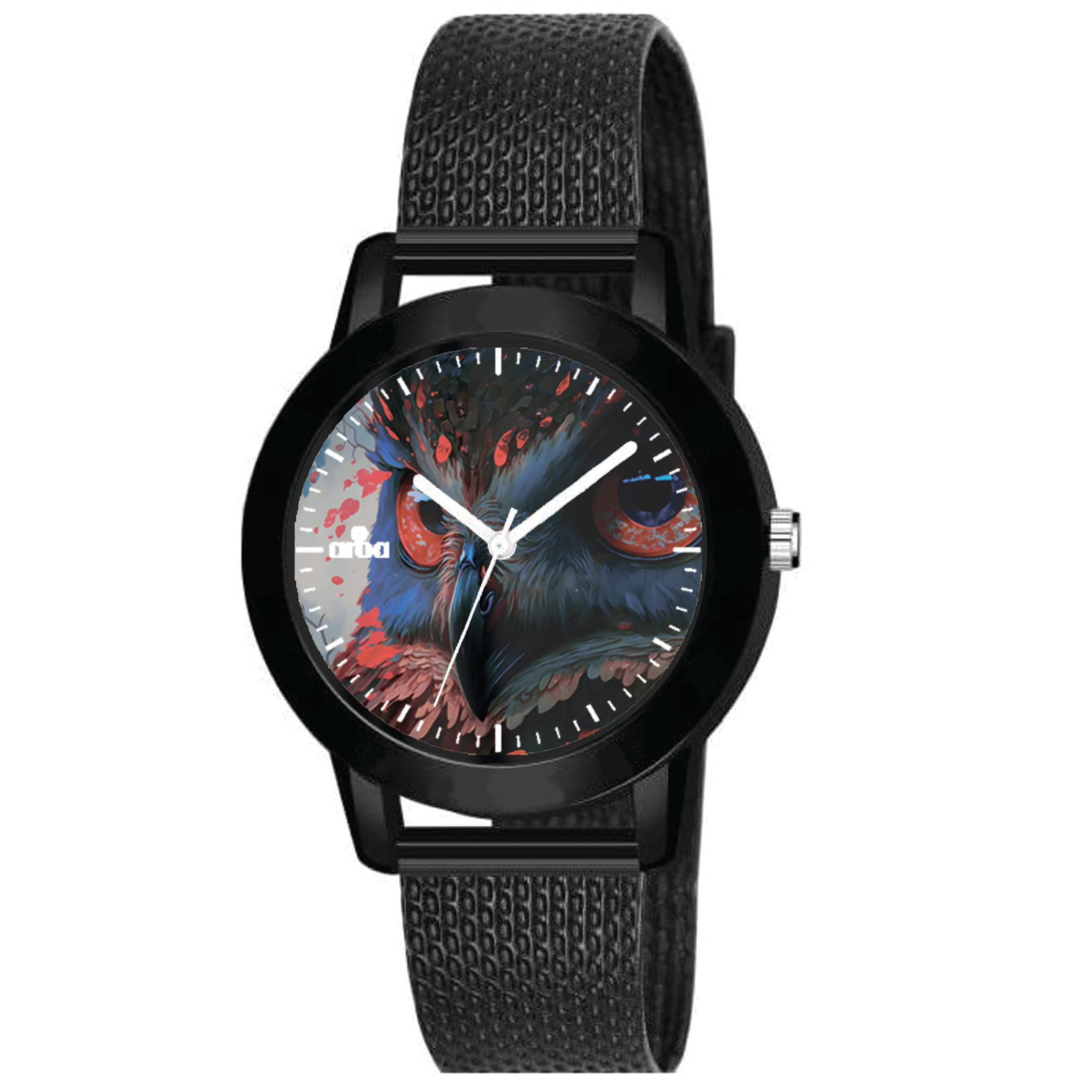 AROA Watch for Womens with Smoky and Fiery Owl Model :580 in Black Metal Type Rubber Analog Watch Black Dial for Women Stylish Watch for Girls (B0C5MBGSP8) Amazon Price History, Amazon Price Tracker