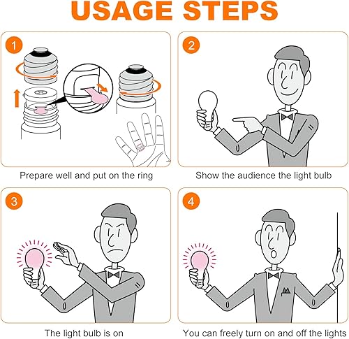 Miniatura 6 de STOBOK Accesorios de bombilla, bombilla mágica de primer plano, lámpara de trucos mágicos, juguete de truco, accesorios mágicos, bombilla mágica