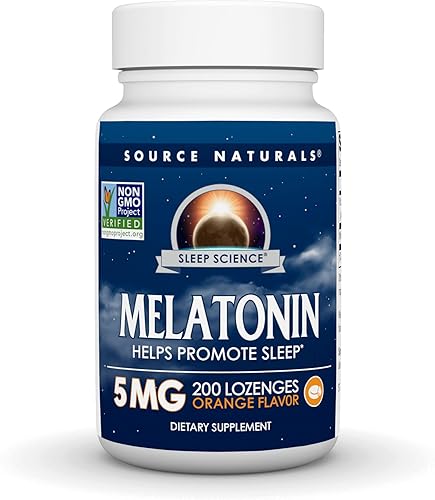Source Naturals Melatonina 5 mg - 200 pastillas con sabor a naranja (paquete de 2) Source Naturals Melatonina 5 mg - 200 pastillas con sabor a naranja (paquete de 2)