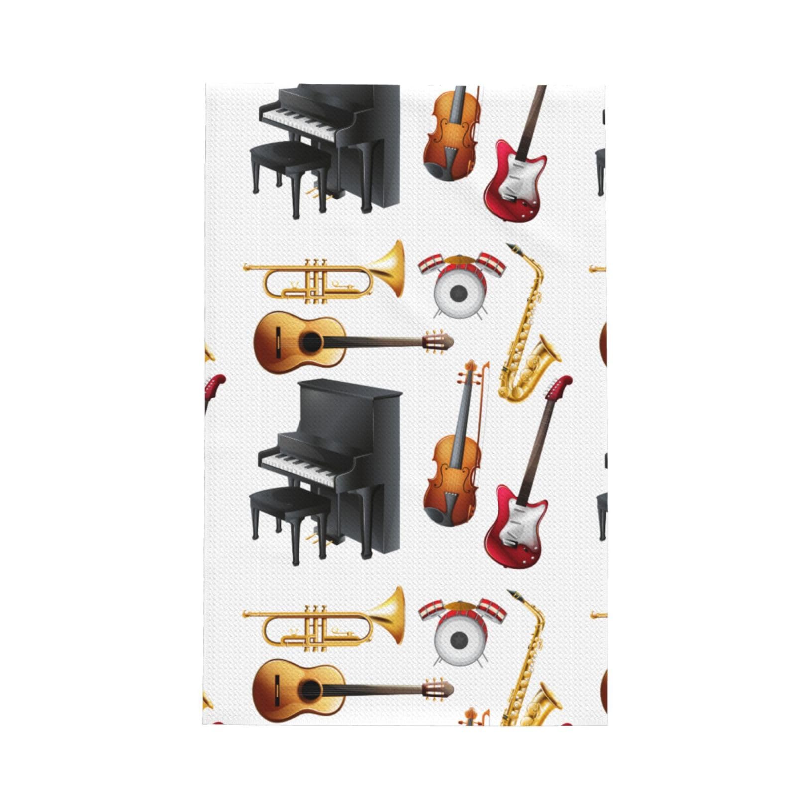 Gratka As Picture Musical Instrument Piano Guitar Saxophone,Waffle Tea Towels Kitchen Absorbent Dish Cloth Drying Dish Towels 41 X 66 Cm