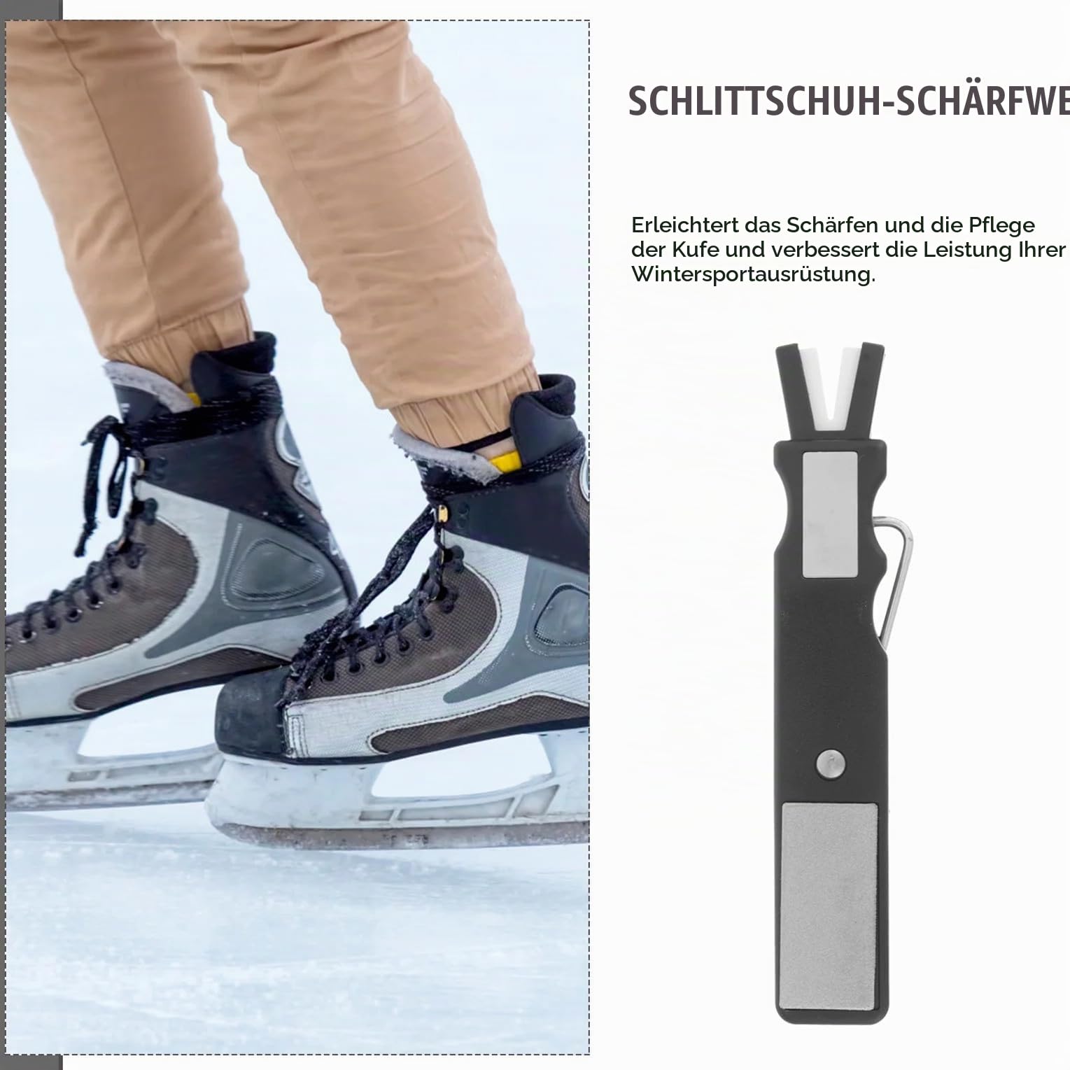 Mumusuki Schlittschuh Klingenschärfer, Schlittschuh Klingenschleifer, Schlittschuh Schärfer, Schlittschuhkanten Klinge, Hand Schlittschuh Schärfen für Eiskunstlauf Klingen, Eishockey