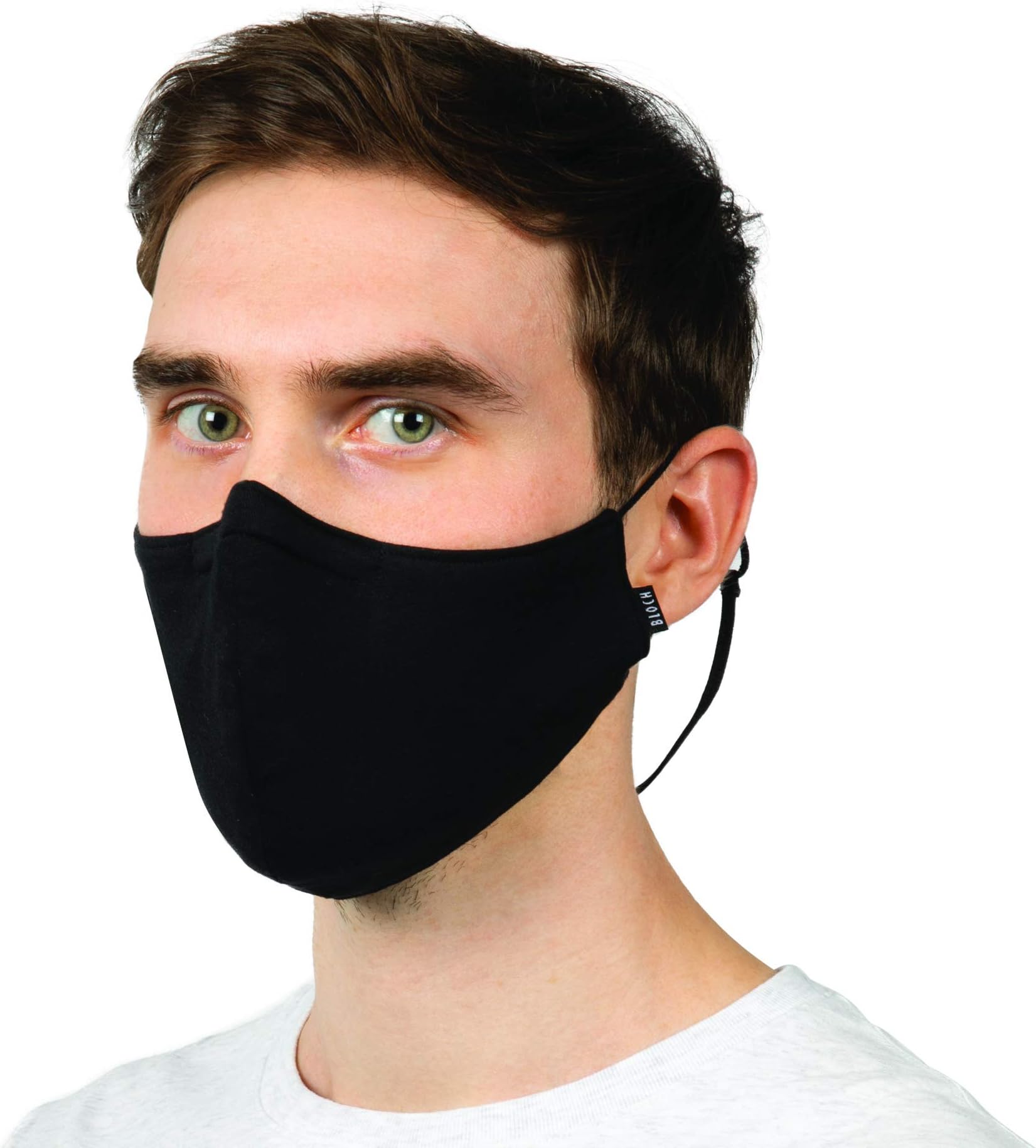 unisex-adult Adult Soft Stretch Reusable Face Mask With Lanyard and Moldable Nose Pad (Pack of 3), Black, 3 Count (Pack of 1)