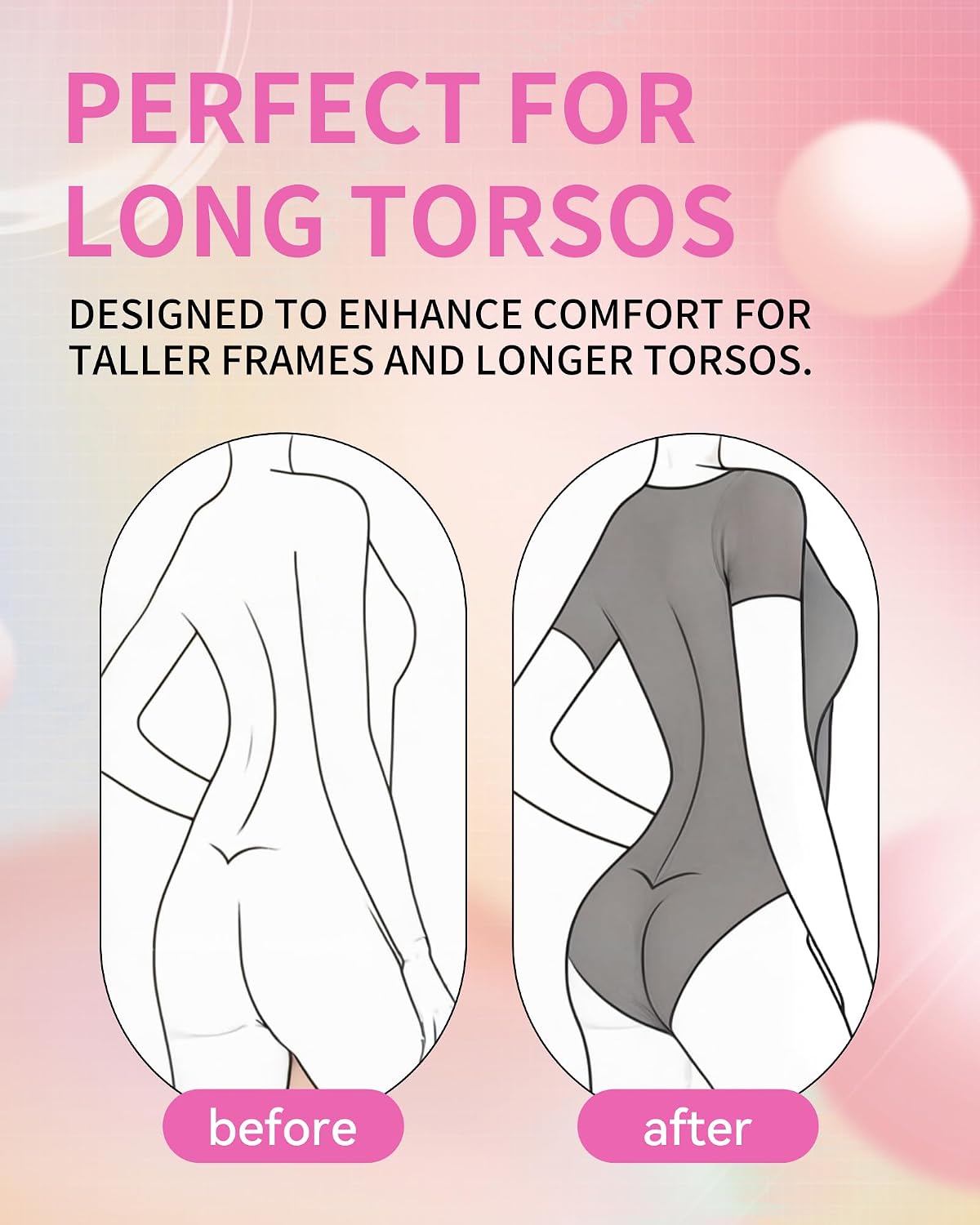 Women's Bodysuit Extender - Enhanced Stretch, Custom Modeled with Metal Snaps, Laser-Cut for Fit & Comfort