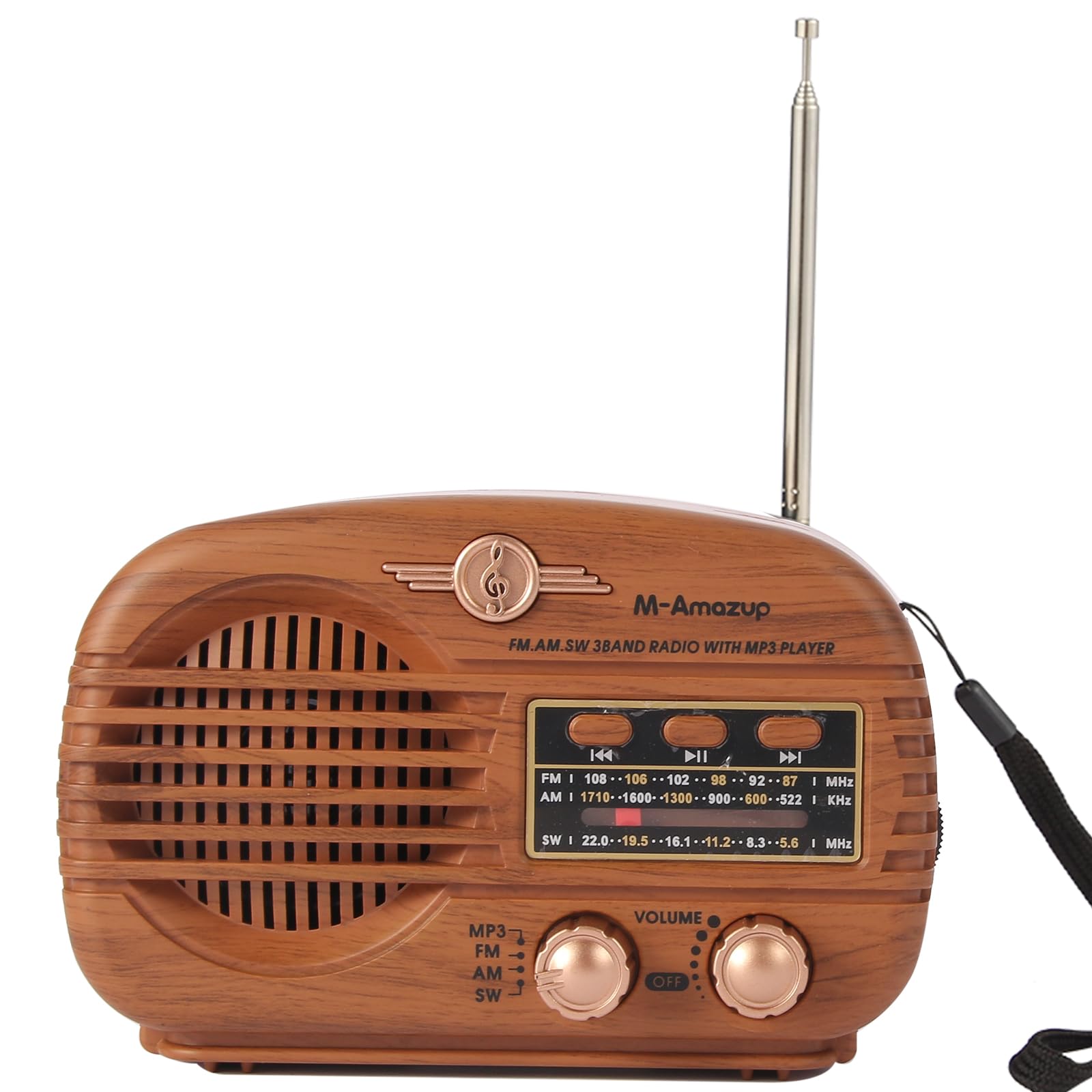 Radios portables AM FM SW, radio rétro avec haut-parleur, radio transistor Bluetooth 5.3, alimentée par batterie rechargeable, TWS, prend en charge carte TF/MP3/USB, cadeaux pour seniors