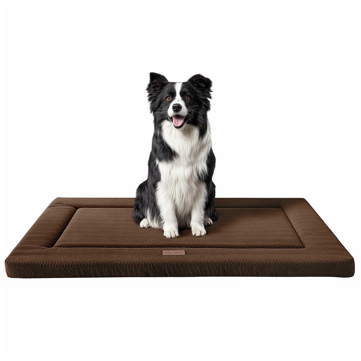 WESTERN HOME Dog Bed for Crate, High Resilience Foam Dog Crate Mat Kennel Pad with Soft Wavy Plush Comfortable Anti-Slip Washable Bed for Large Medium