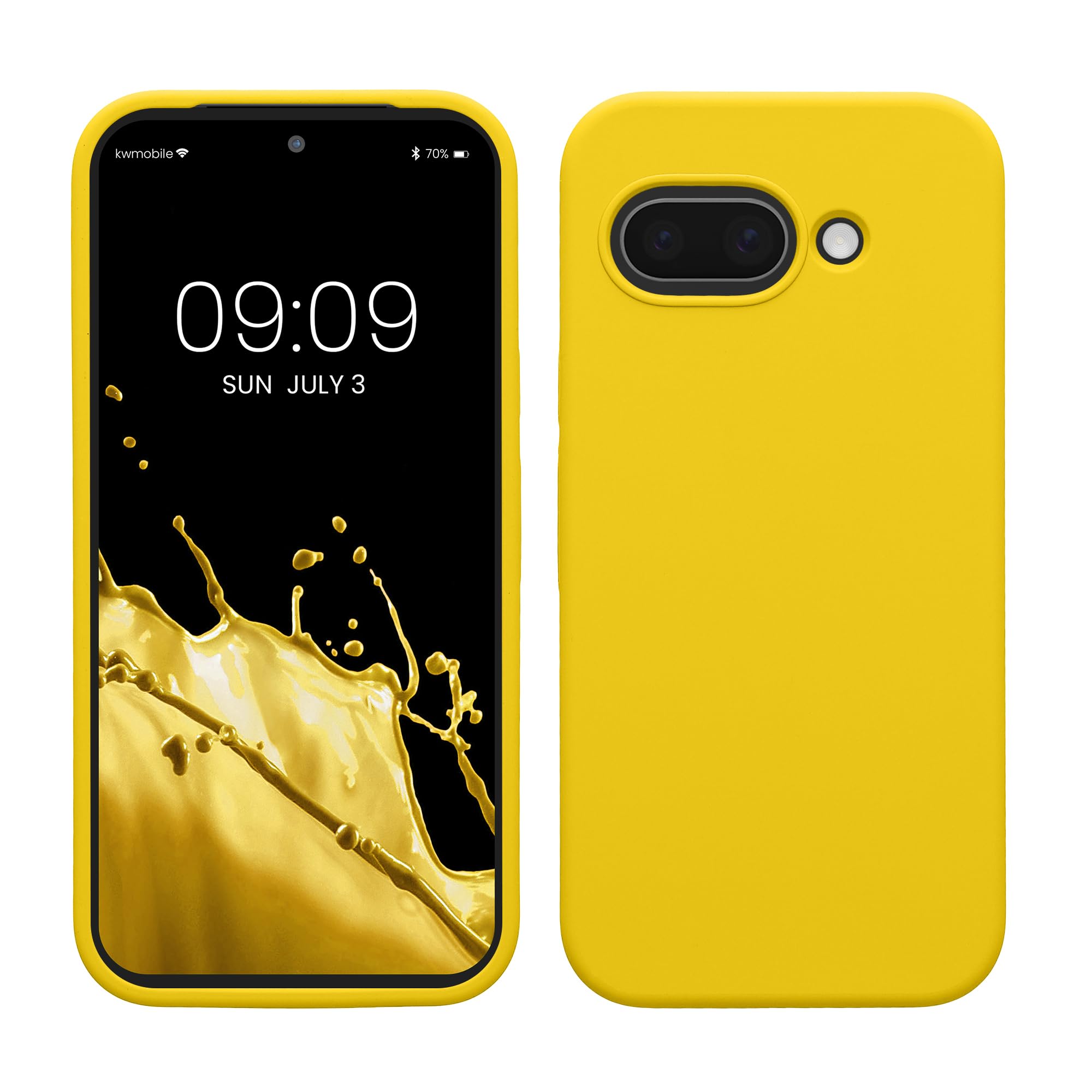 kwmobile Case Compatible with Google Pixel 7a Case - TPU Silicone Phone Cover with Soft Finish - Radiant Yellow