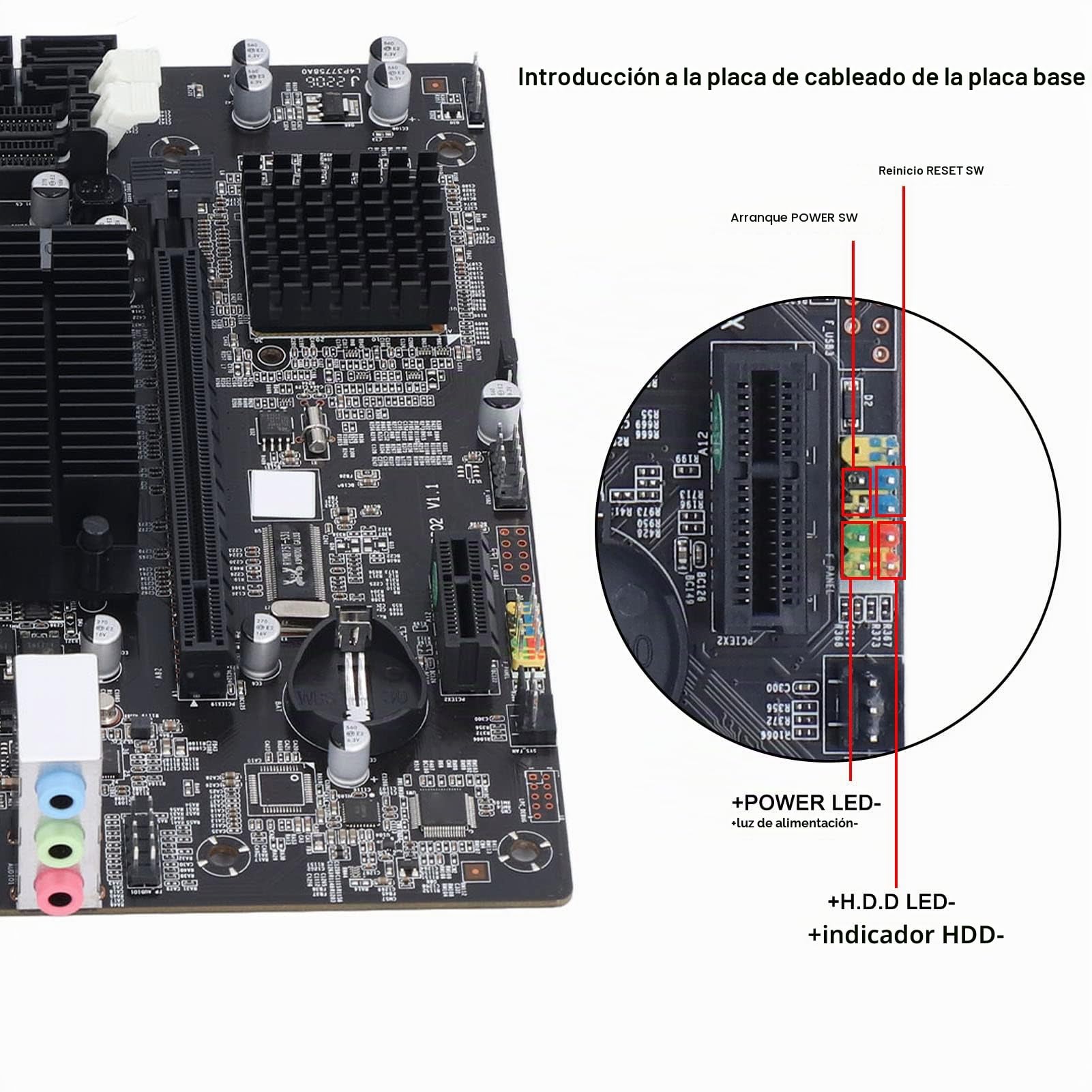 Placa Base X58, 2 Ranuras para CPU DDR3 DIMM LGa 1366 Placa Base para Juegos, Puerto USB 2.0 SATa Placa Base PCB Compatible con Memoria ECC, una Toma de Corriente de 8 Pines, un Conector de Alimentaci