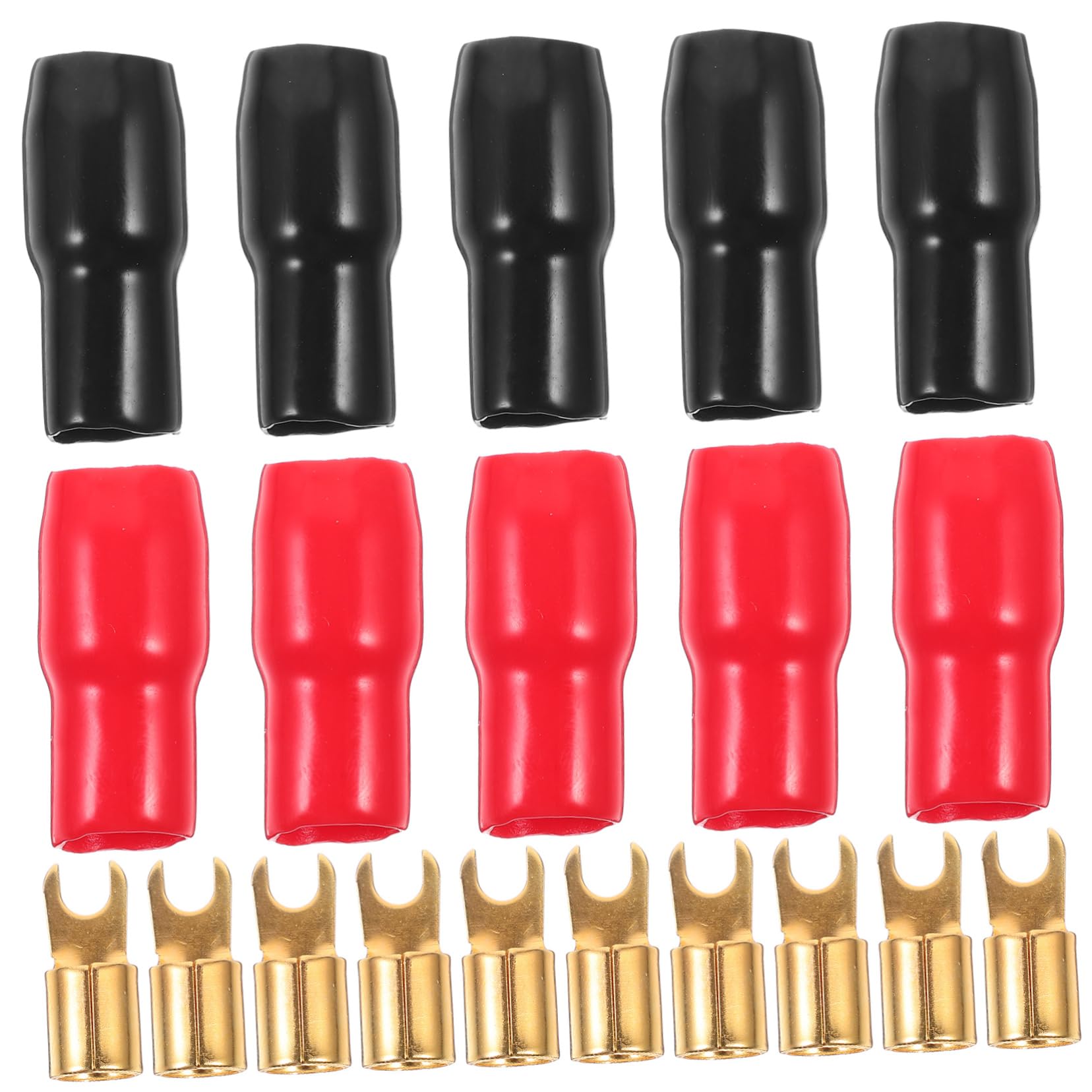 FUNOMOCYA 5 Pairs Crimp Terminals Wire Crimp Connector Insulated Electrical Wire Terminal Connectors Speaker Wire Adapter Speaker Wire Connector Spade Terminal Wire Connectors Copper Spade