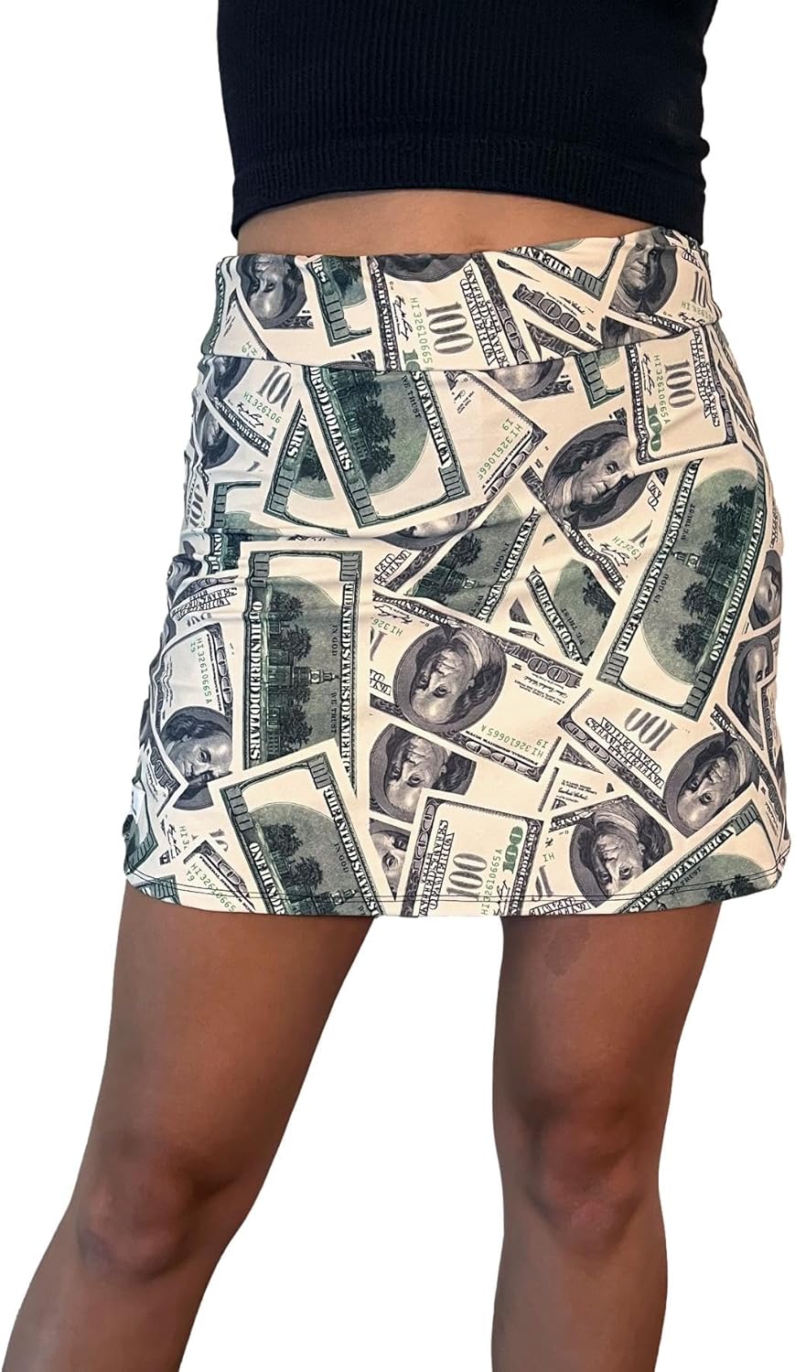 Benjamins Money Slim Golf Skort | Tennis Skort | Dollar 100s Running Skirt