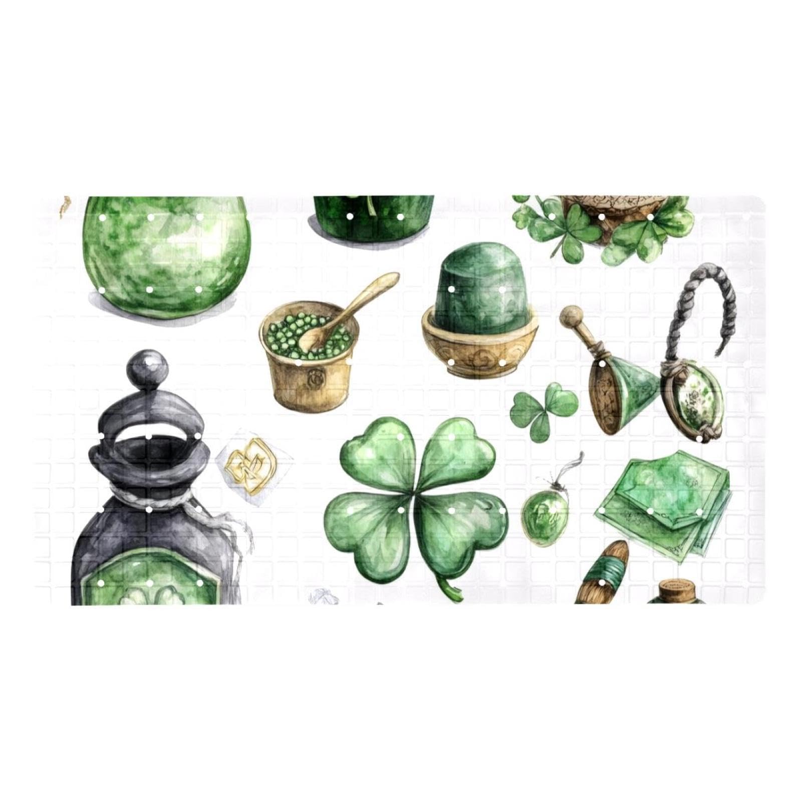 Lot d'éléments pour la Saint-Patrick Tapis de bain antidérapant rectangulaire avec ventouses Lavable en machine 40 x 70 cm