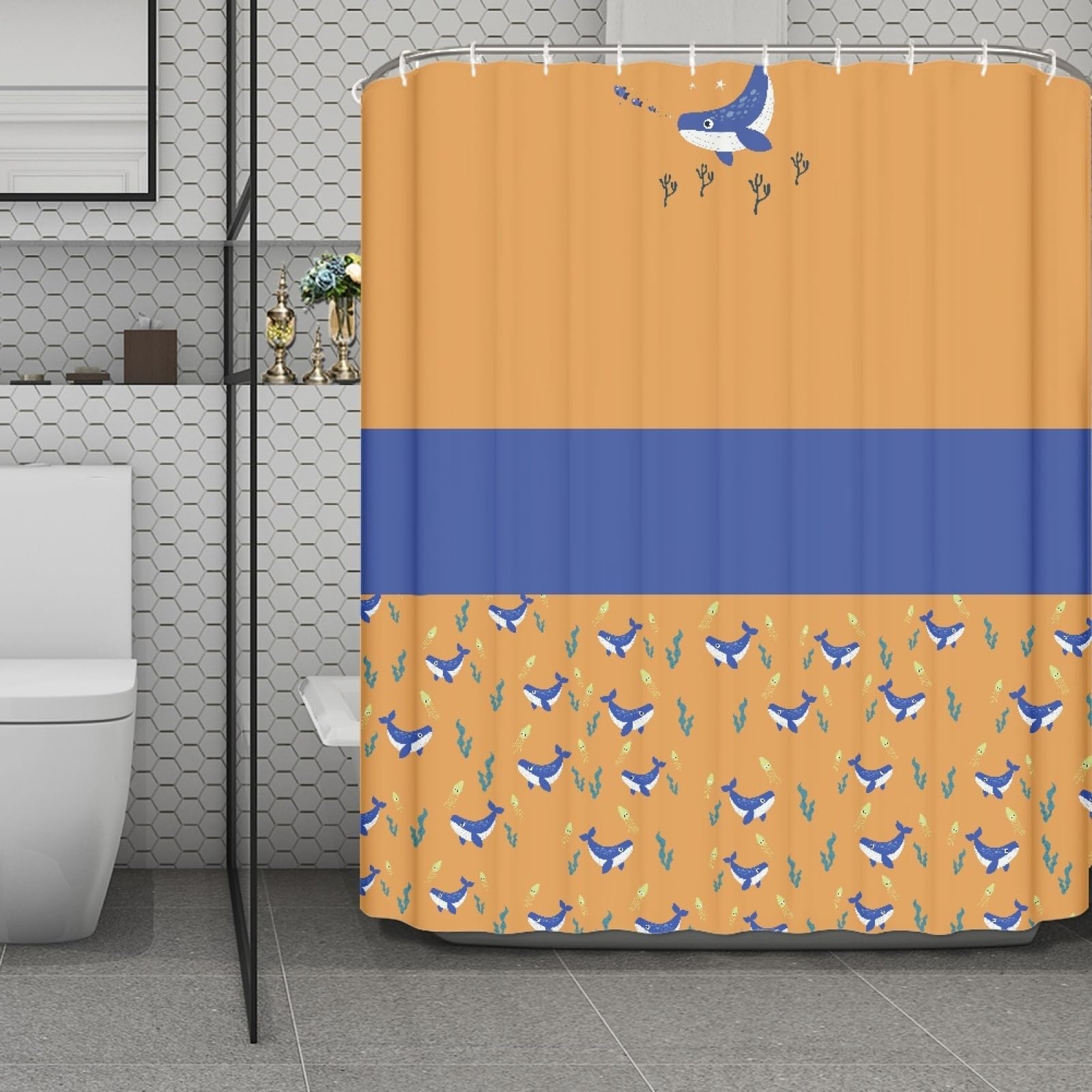 Rideau douche tissu imperméable séchage rapidement lavable 180x200