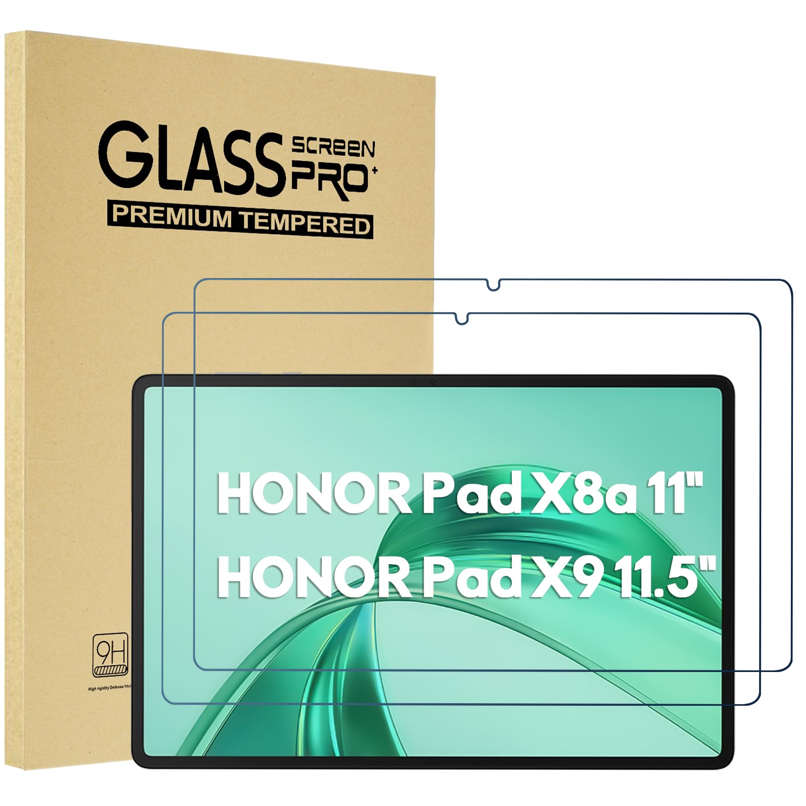 ProCase 2 Pack Screen Protector for HONOR Pad X8a/X9, Tempered Glass Film Guard for HONOR Pad X8a 11"/HONOR Pad X9 11.5"