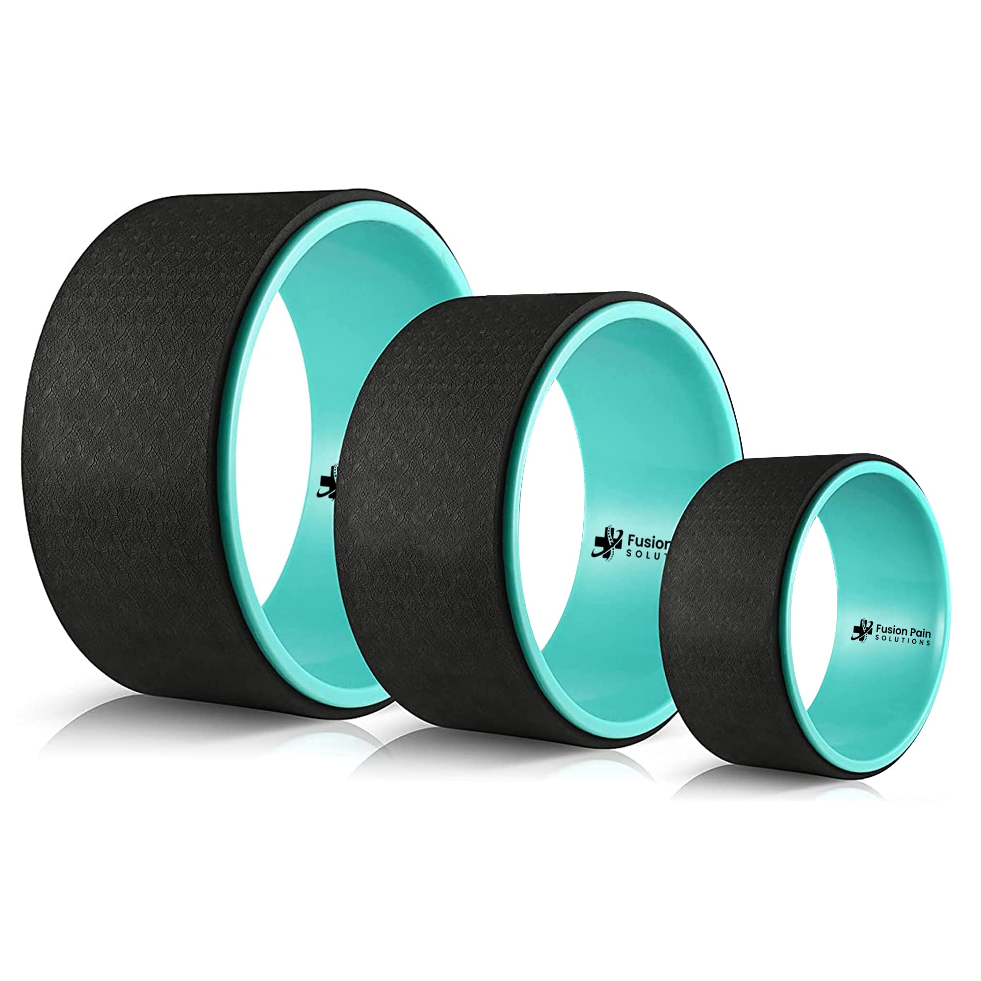 Fusion Pain Solutions Yoga Wheel Set of 3, Back Stretching, Back Cracker, Yoga Wheel, Stretching, Deep Tissue Massage, Back PPain Relief