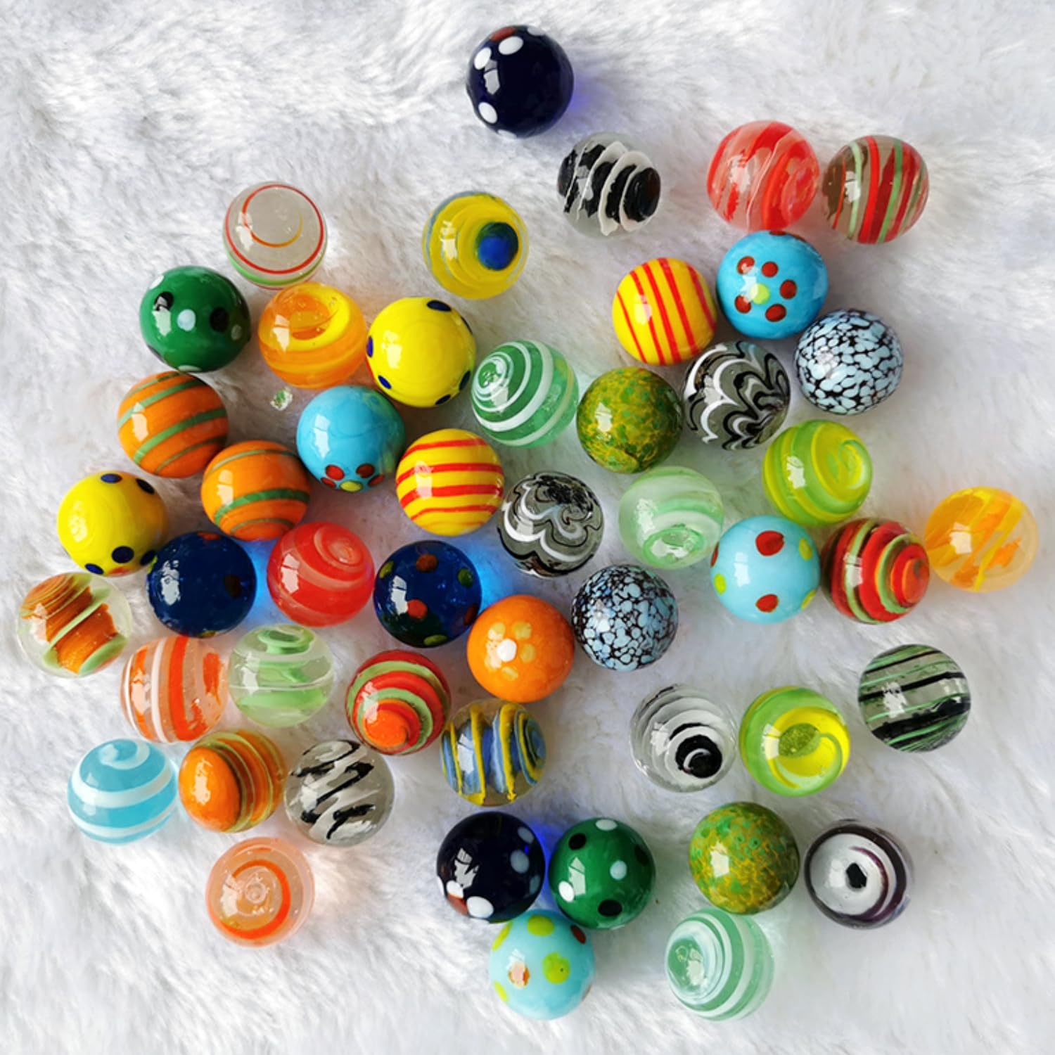 Tokaneit 10 Piezas Canicas de Cristal, Coloridas con Ojos de Gato, Transparentes Hechas a Mano, Canicas de Colores, 16 mm, Decoración