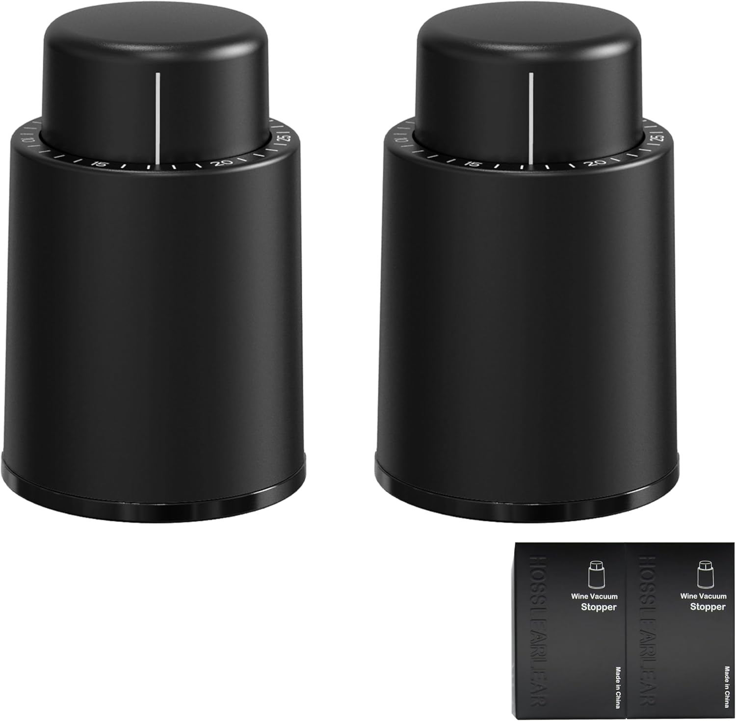 Wine Stoppers Vacuum, Reusable Silicone Wine Bottle Stopper Wine Saver Wine Preserver with Date Dial, Best Christmas and Birthday Gifts – 2 Pack