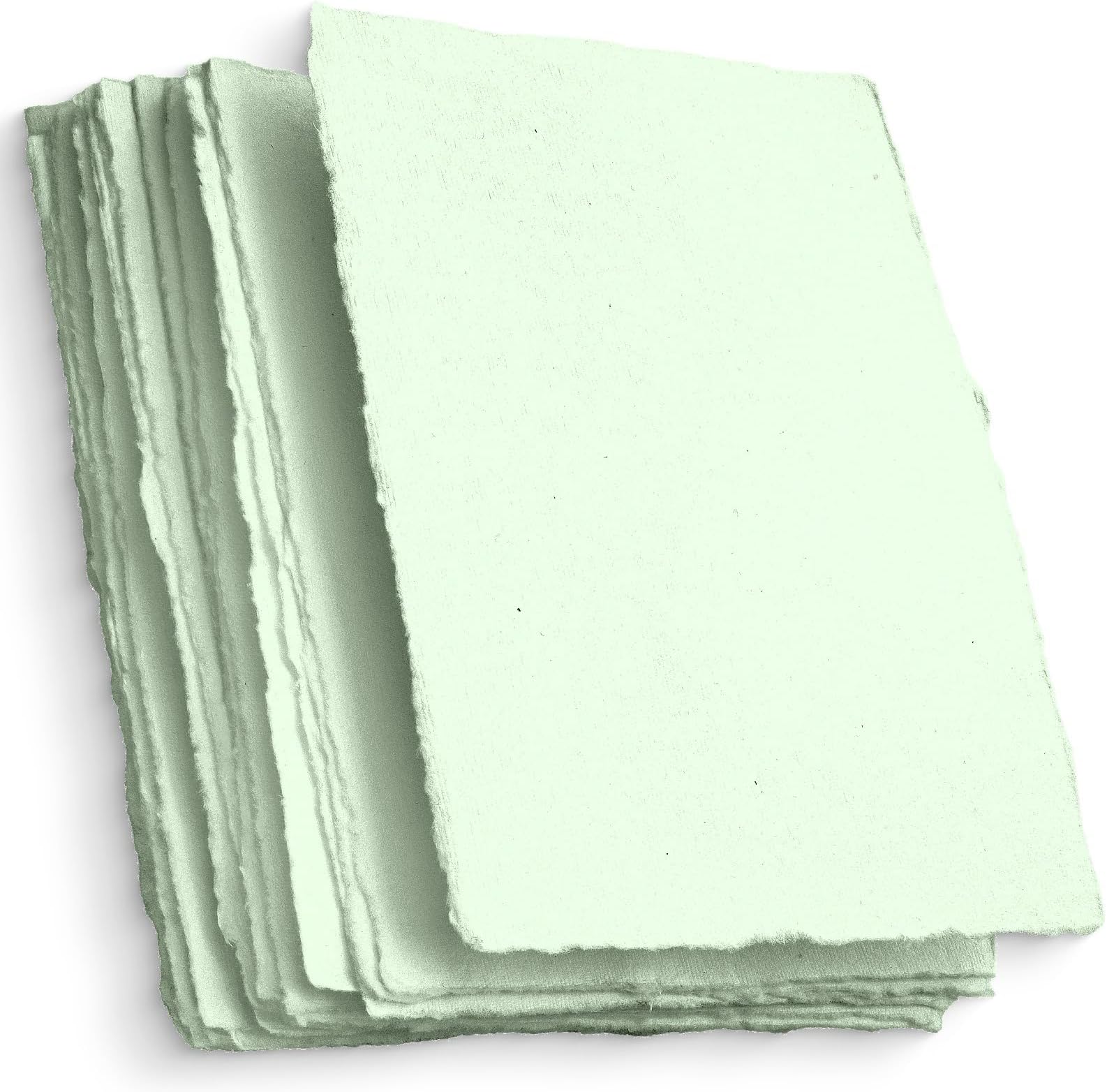 Wanderings A4 Handmade Deckled Edge Cotton Paper - Cold Pressed Texture - Paint, Watercolor, Writing, Printer - Cards, Invitations, Menus, Arts and Crafts. 50 Pack White 150gsm - 8.25"x11.7"