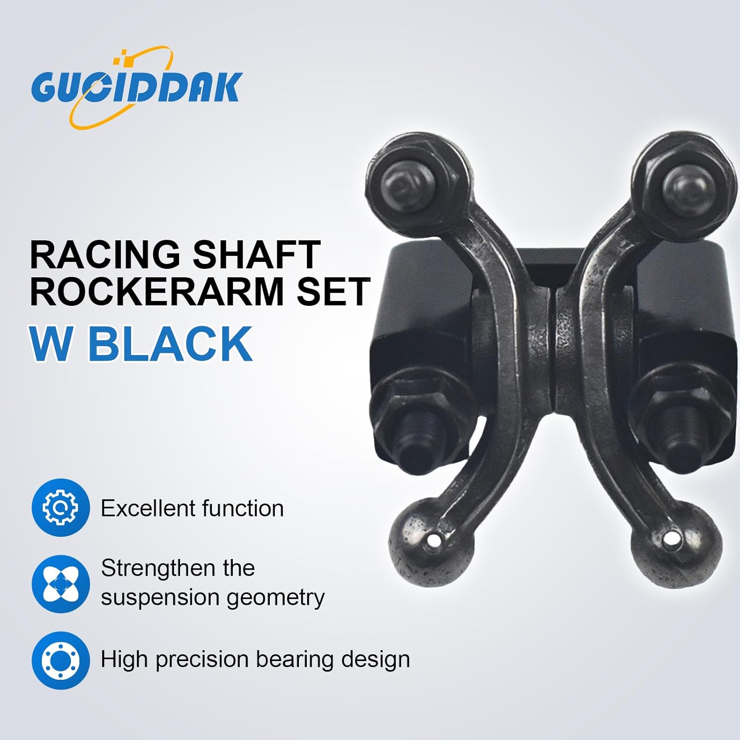 Racing Shaft Rocker Arm Set w Black For Predator 212cc Non Hemi,Race retainers & 18lb Race Springs