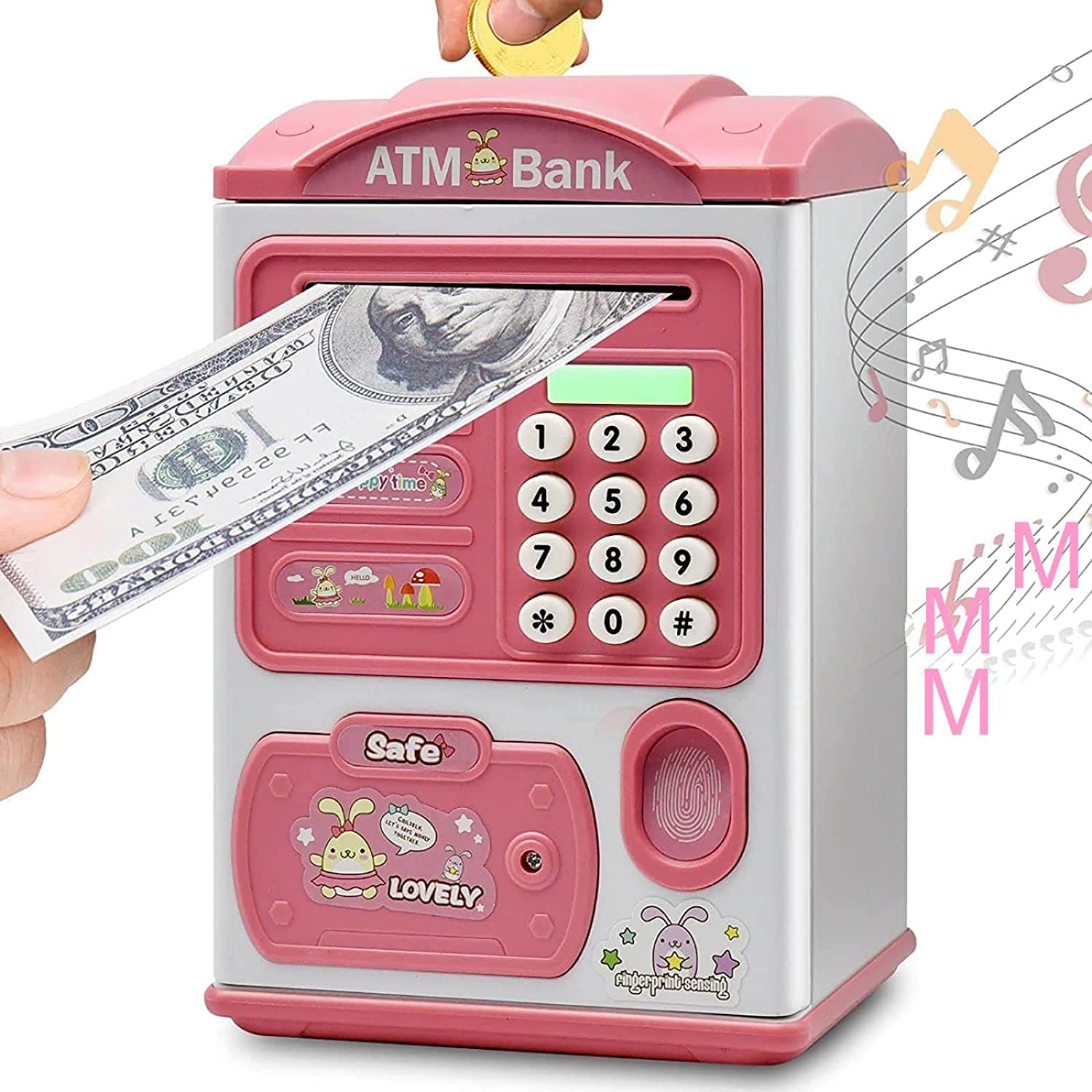 Salvadanaio A Forma Di Razzo Per Bambini – Con Adesivi E Lucchetto – Giocattolo Educativo Per Risparmiare Monete E Banconote
