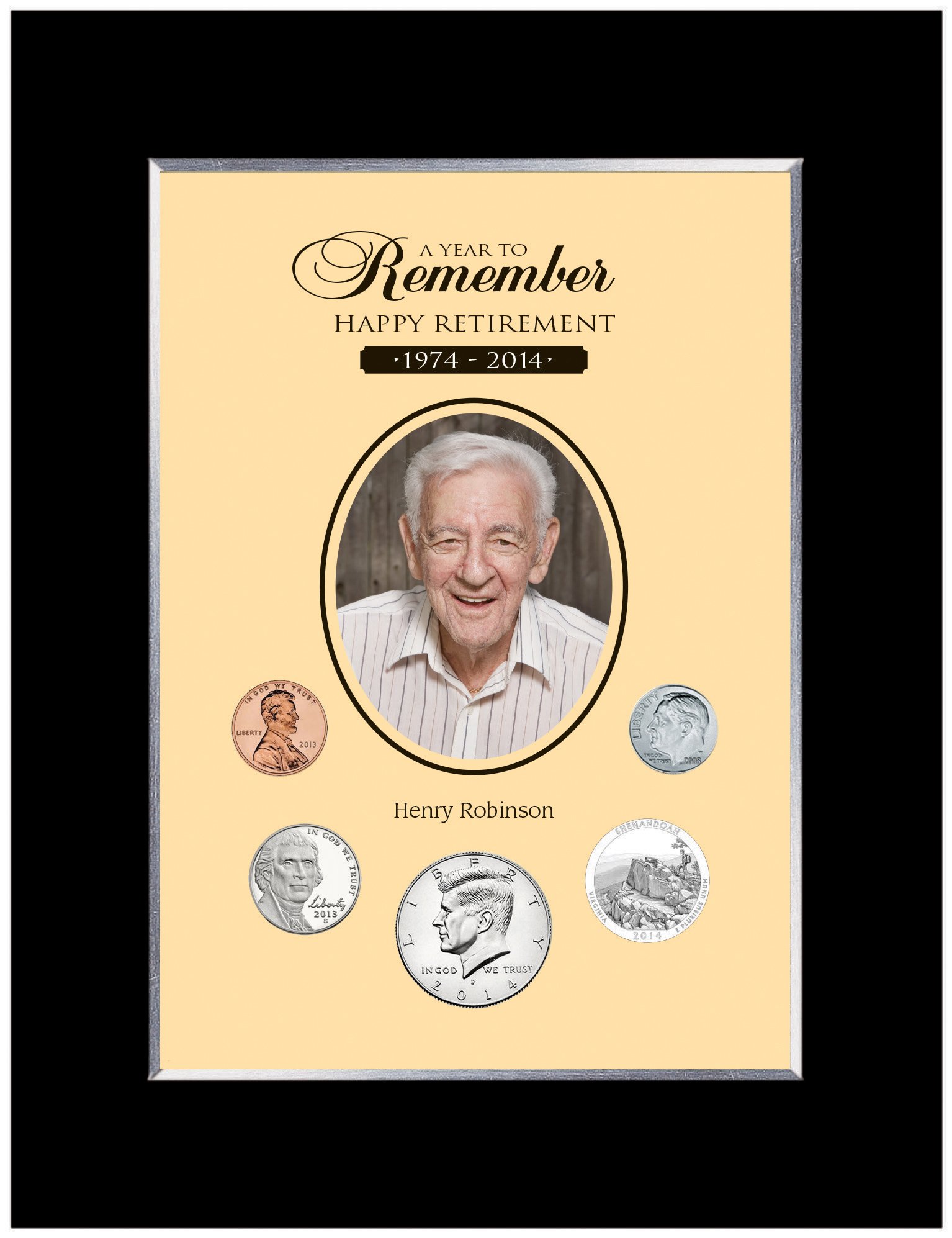 American Coin Treasures Retirement Year to Remember Personalized Photo Frame