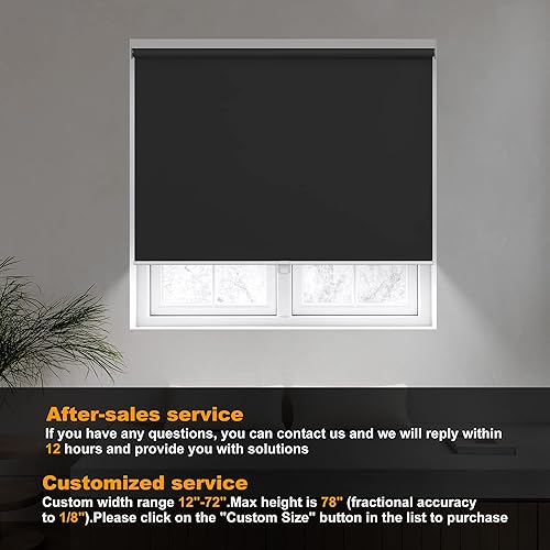 Miniatura 2 de Boolegon Persianas enrollables opacas sin cordón para oscurecer la habitación, persianas enrollables opacas para el hogar, oficina, dormitorio, sala
