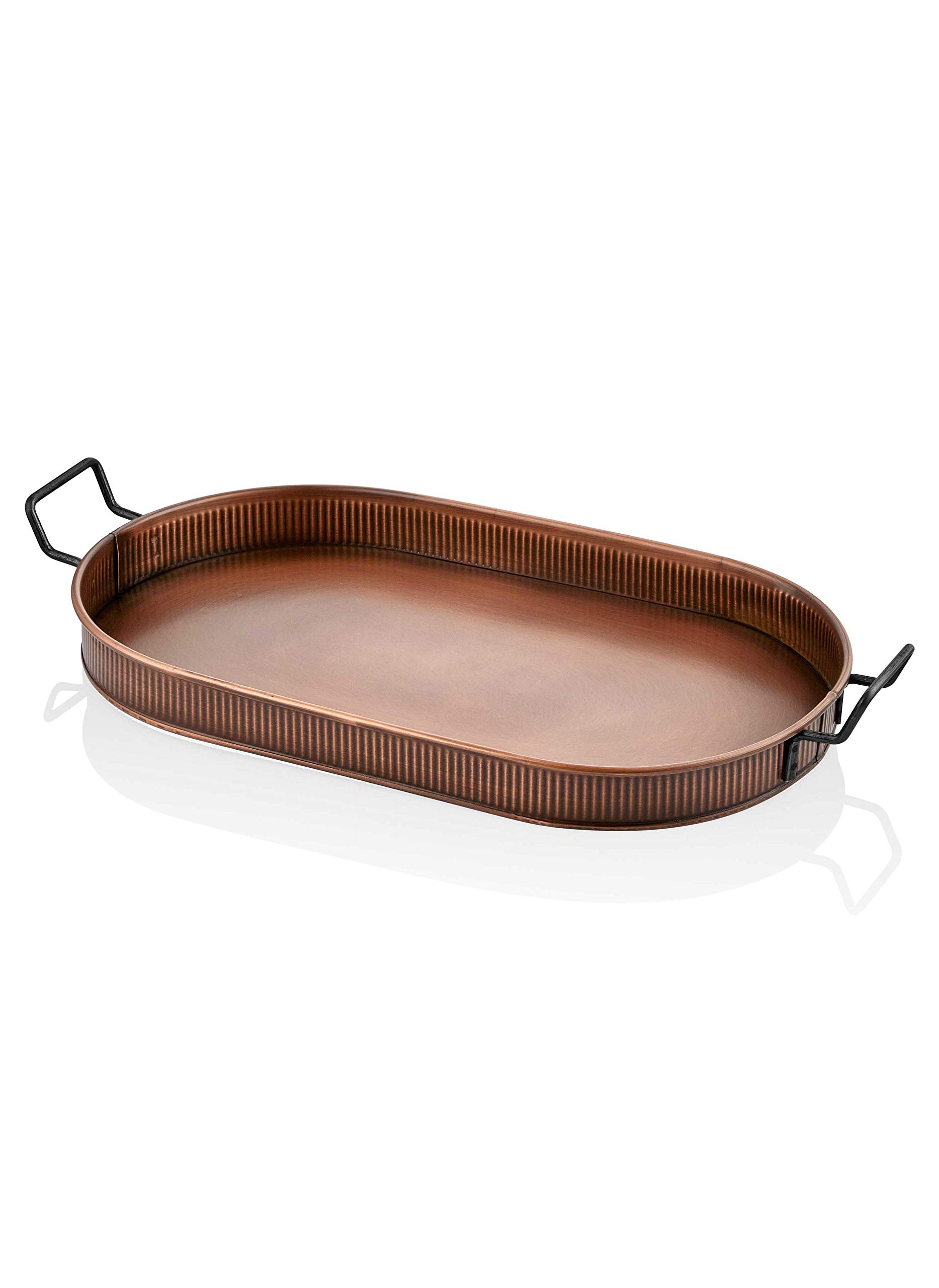 The Mia Copper Oval Serving Tray (66 X 32 Cm)
