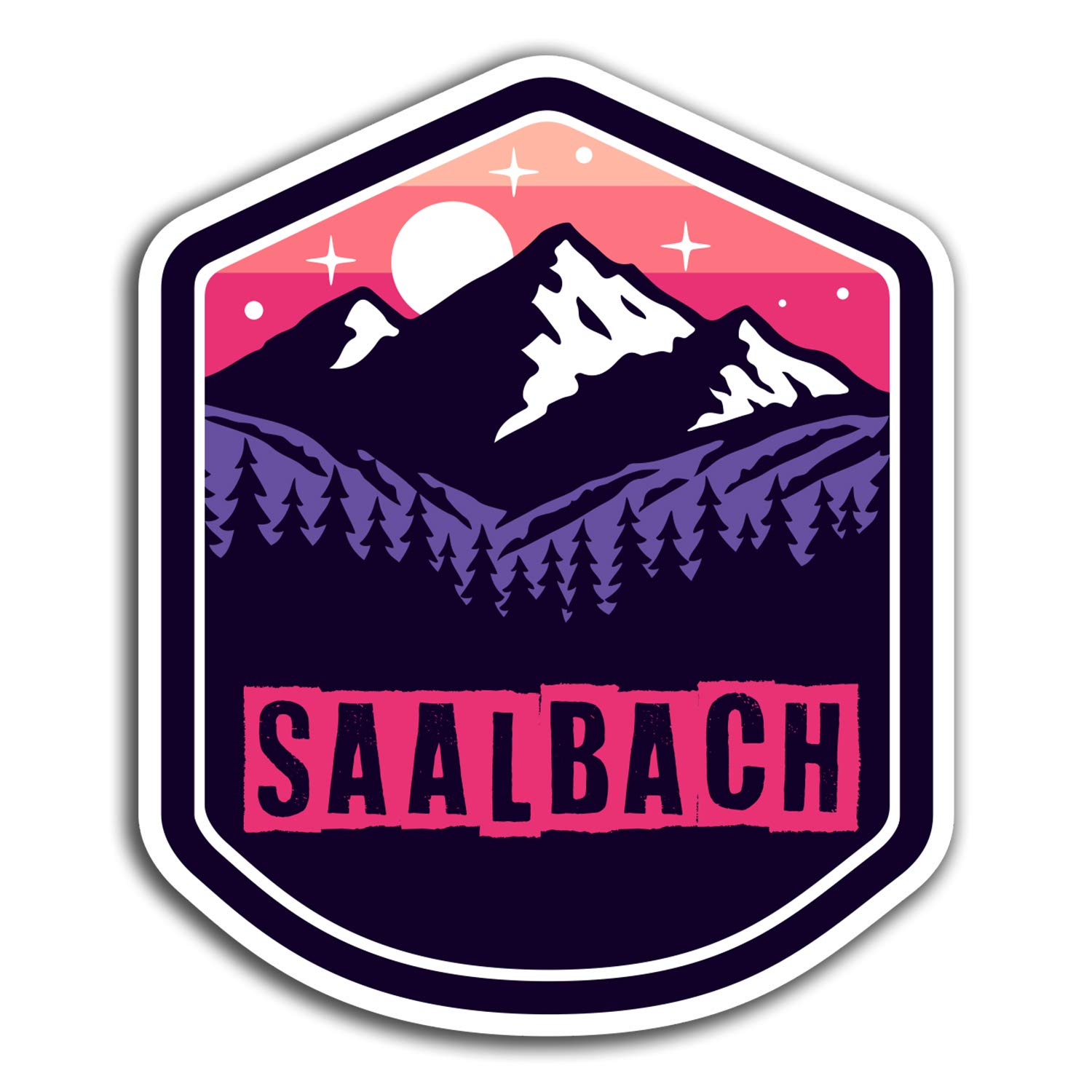 Destination Vinyl Ltd Multi 2 X 10Cm Saalbach Austria Vinyl Stickers - Travel Sticker Laptop Luggage #23483 (10Cm Tall)