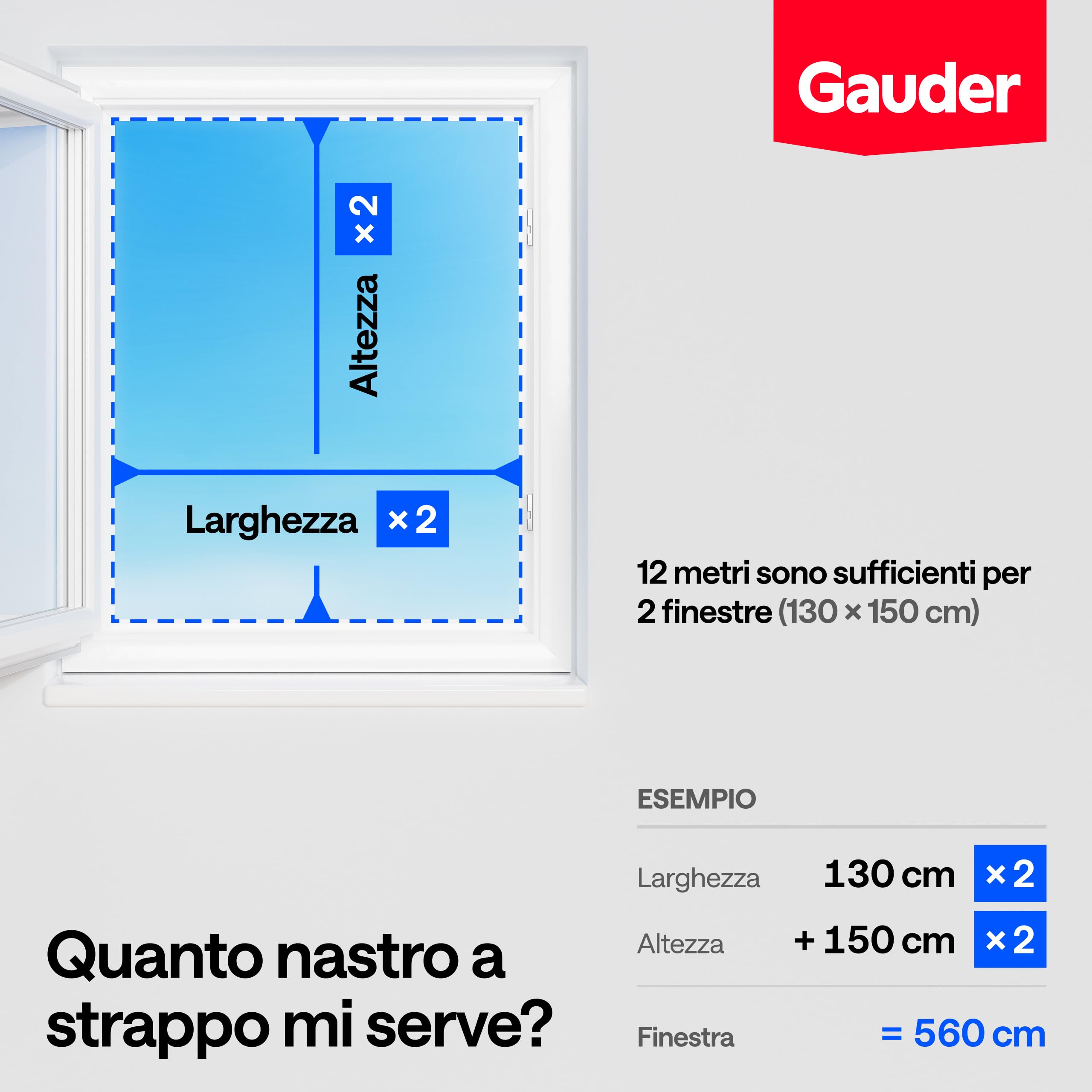 GAUDER Nastro Autoadesivo a Strappo per Zanzariere in Poliestere - Fissaggio Forte per Zanzariera da Finestra - Adesivo Trasparente per Reti Antinsetto e Protezione da Insetti (12 m)