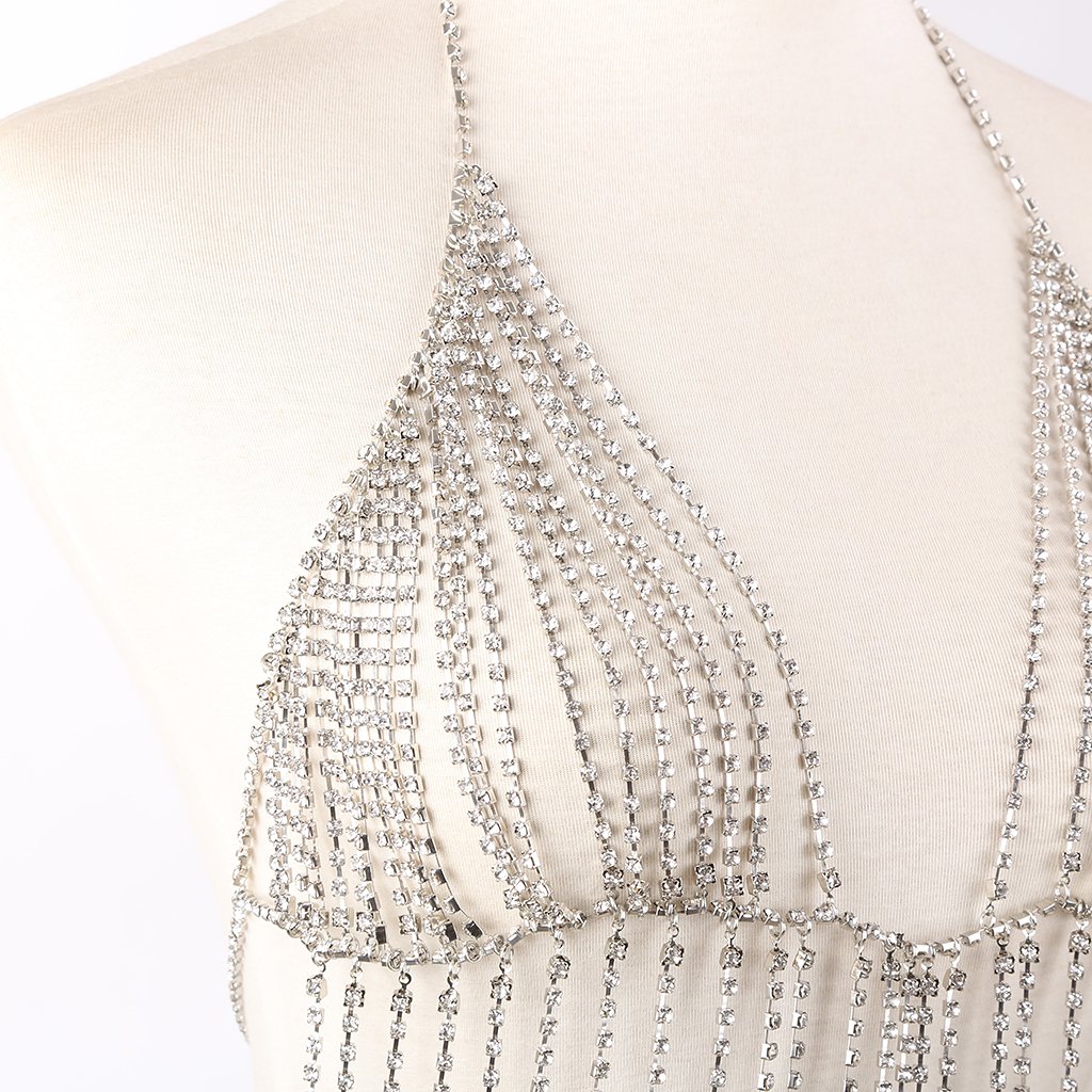 Fenteer 1 Kette BH-Kette Schulterkette Sommer Bikini Halskette Schmuck -Ketten-BH-Geschirr