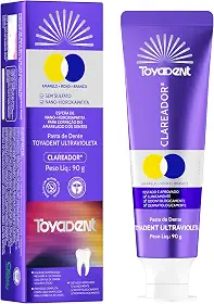 TOYADENT Pasta de Dente Roxa Clareadora e Reparadora 90g, Hálito Fresco, Com Flúor, Sabor Rum e Hortelã, Suave e Sem Aditivos, 1 Unidade
