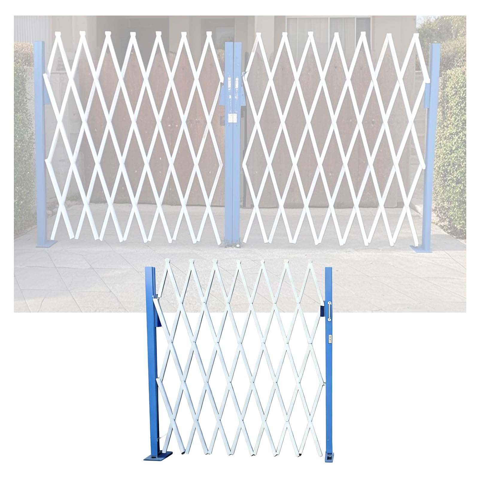 YNIYUJKL Industrial Folding Security Gateretractable Scissor Door Barricade For Schools & Warehouses Portable Accordion Barrier With Casters,Blue-120x100cm/47.2x39.4in