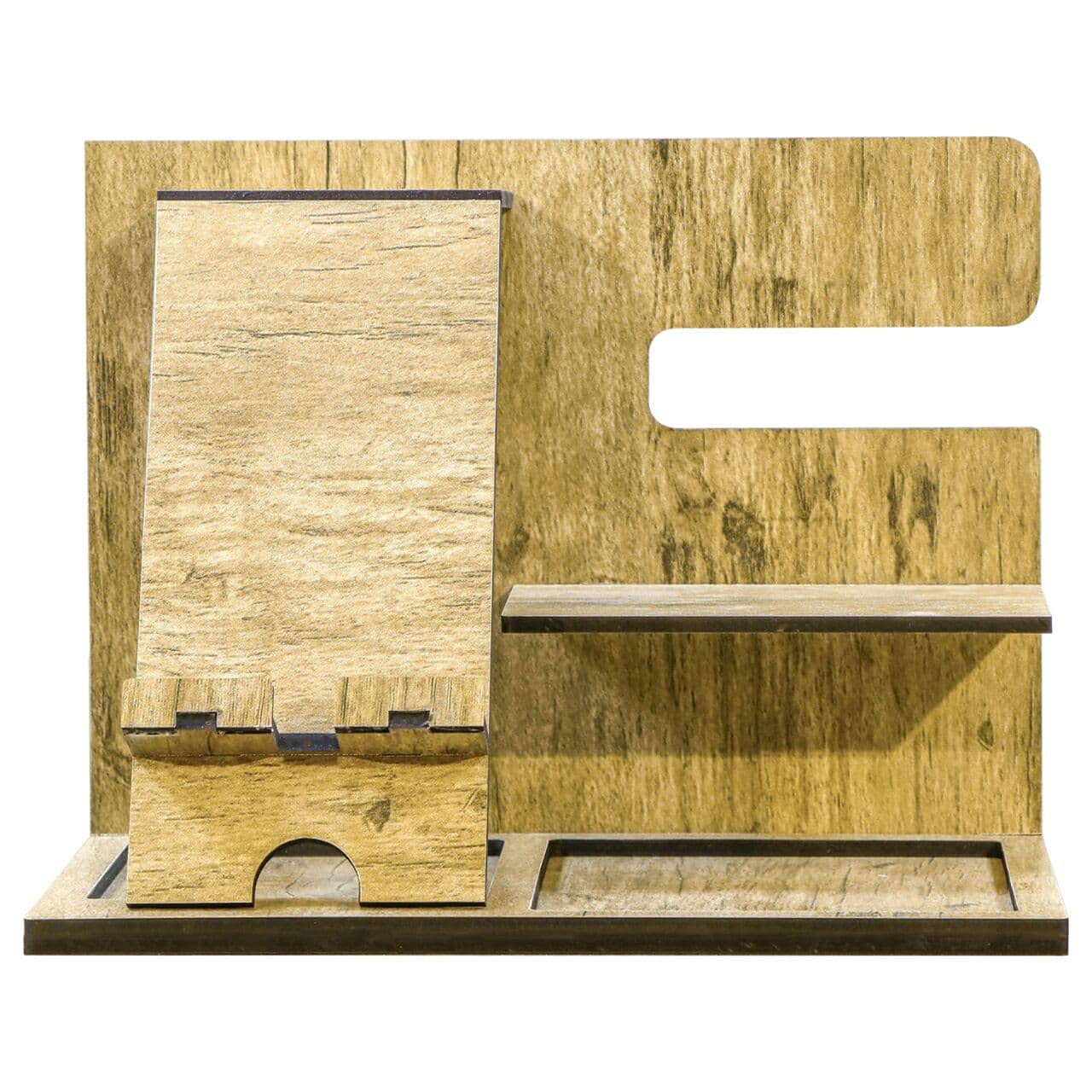 Pink pari Docking Station for Mobile, Desk Organizer Plywood Mobile Docking Station, Mobile Holder, Purse Phone Stand Office or Study Table Best Gift for Brother, Husband,Father, Uncle on Special Day