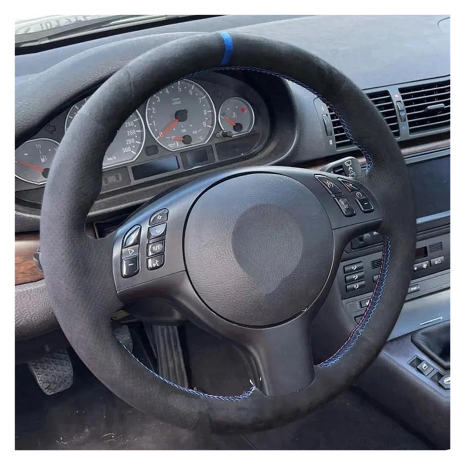 Cubierta Volante Volante De Ante Trenzado para Serie 3 E46 Coupé 2000-2006 para M3 Y para M5 E39 2000-2003 Funda Volante Coche