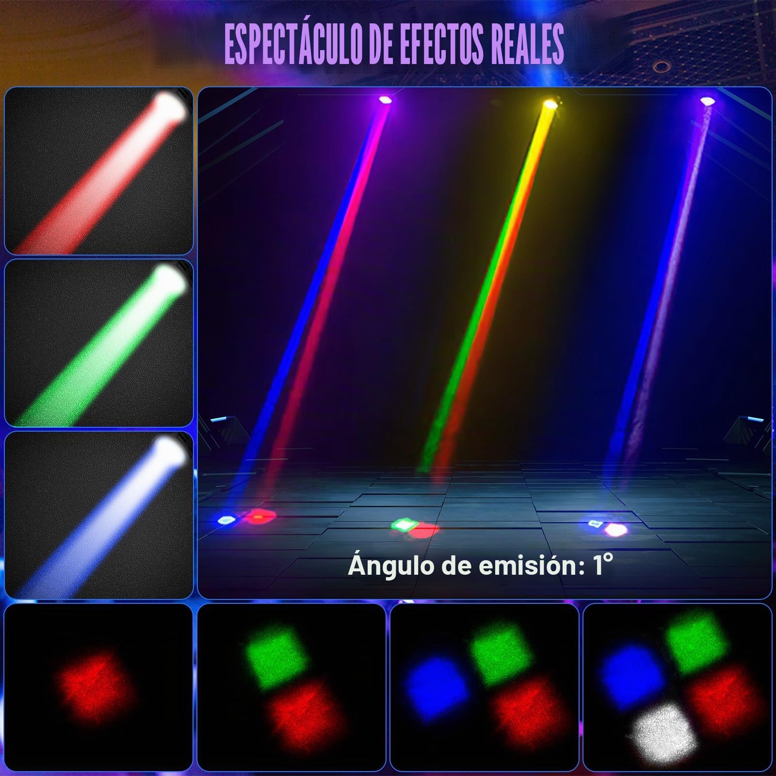 2 Piezas Cabezas Moviles Beam LED RGBW Cabeza Móvil Luz de Escenario Lámpara Moving Head d-mx512 para KTV, Bares, Clubes, Actuaciones, Bodas