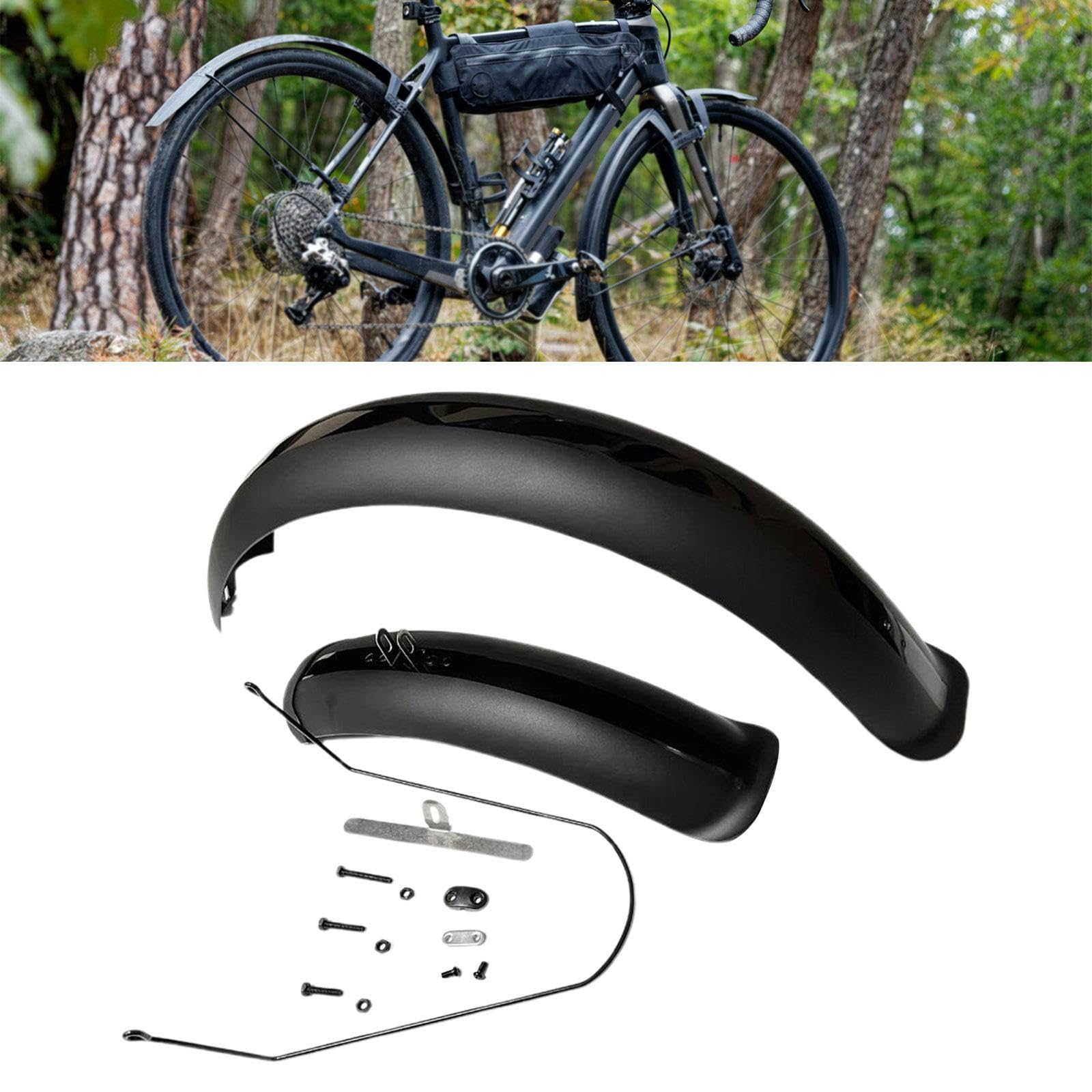 Harilla Fahrrad-Schutzbleche, vollständige Abdeckung, Schutzbleche vorne und hinten, Set mit Zubehör, verdickt, direkt ersetzt Fahrrad-Schmutzfänger für