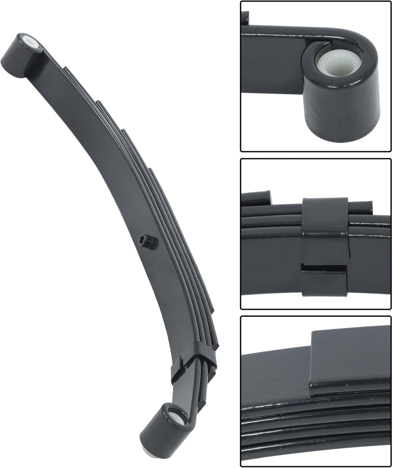 Tandem Trailer Axle Kit - 5 Leaves Double Eye 3000 lbs Capacity for 6000 lbs Axle with Equalizers Kits, Hangers Kit and Shackle Straps, 25-1/4 Length, 1.75 Width, 4 Sets
