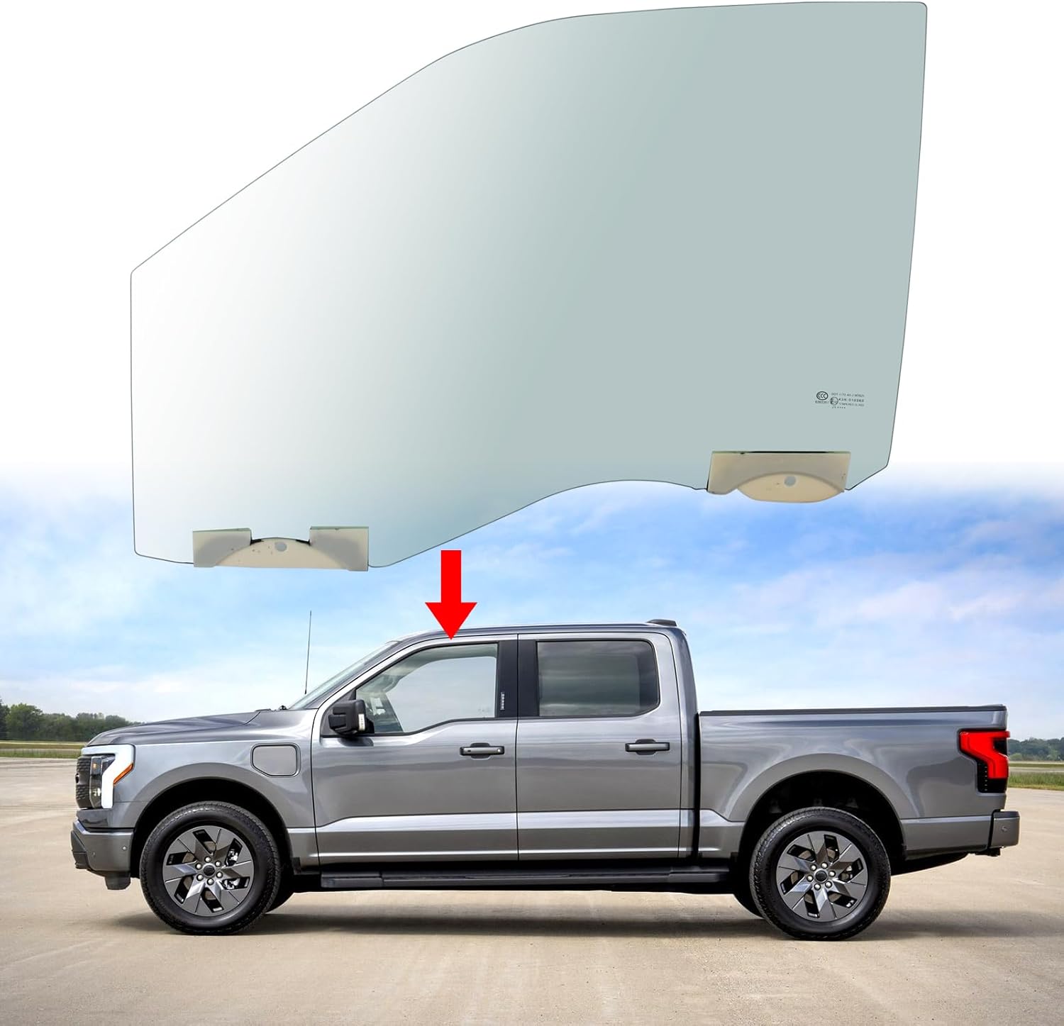 Driver Left Side Front Window Glass Compatible with Ford F150 2015-2024