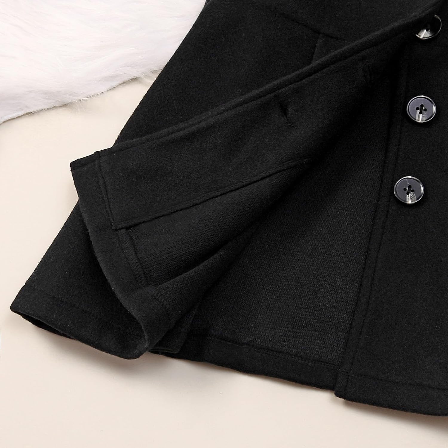 Toddler Baby Girl Coat Long Sleeve Solid Color Buttons Clothes Jacket Little Girls Dress Coat Fall Winter Outfit - Image 7