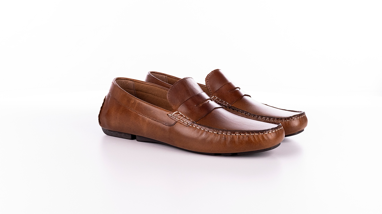 Franco Fortini Men Sz 9.5 Deven Penny Cognac Leather Loafer Rubber Sole Slip-on Cognac Franco Fortini Mens Daven Penny Loafer | Rack Room Shoes main image 4