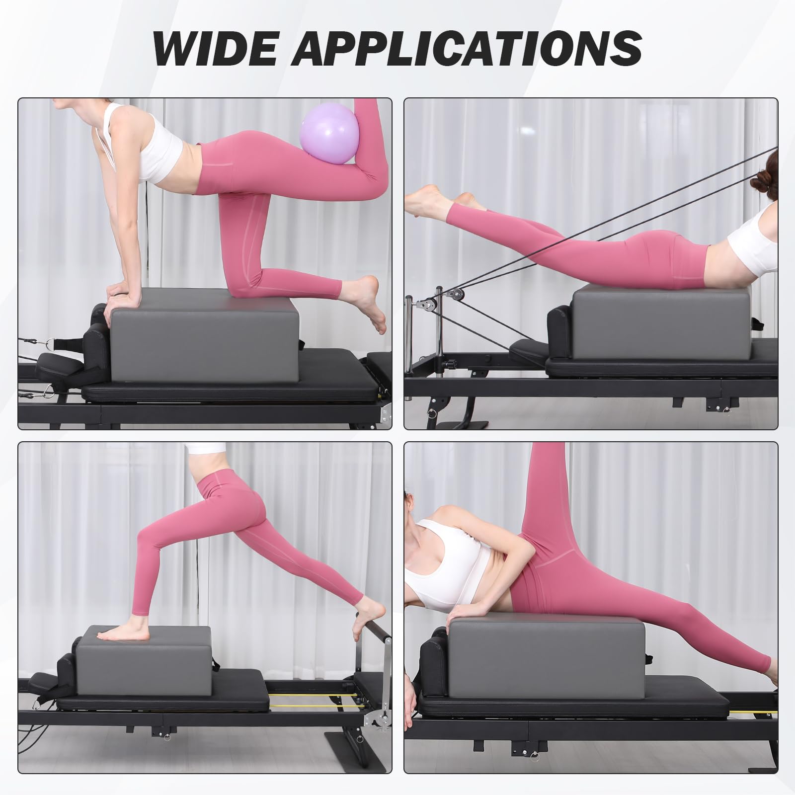 Hapihom Boîte De Siège Pilates En PU Et Bois - Pliable Ou Fixe, Antidérapant Et Résistant