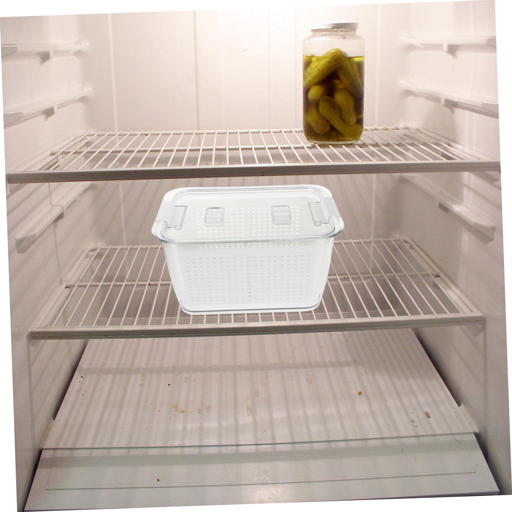 LIFKOME 1set Scatole Per Frutta e Verdura Con Drenaggio Contenitori Per Frigo Con Chiusura Ermetica Per Conservazione Materiale Sicuro e Vari Formati Per Uso Casalingo